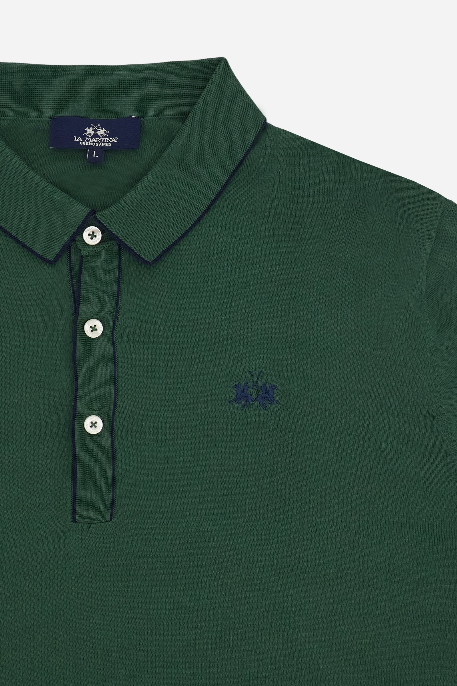 Men’s long-sleeve silk touch cotton polo - Crisanto