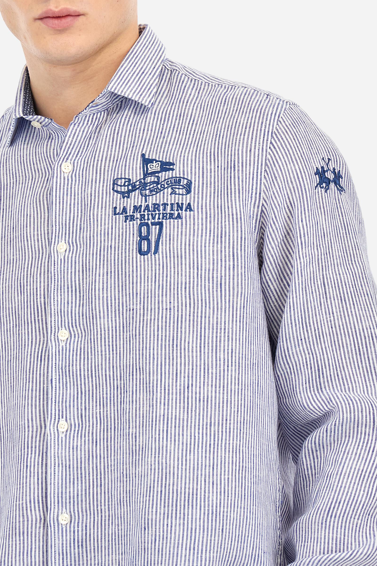 Regular fit linen canvas shirt – Andres