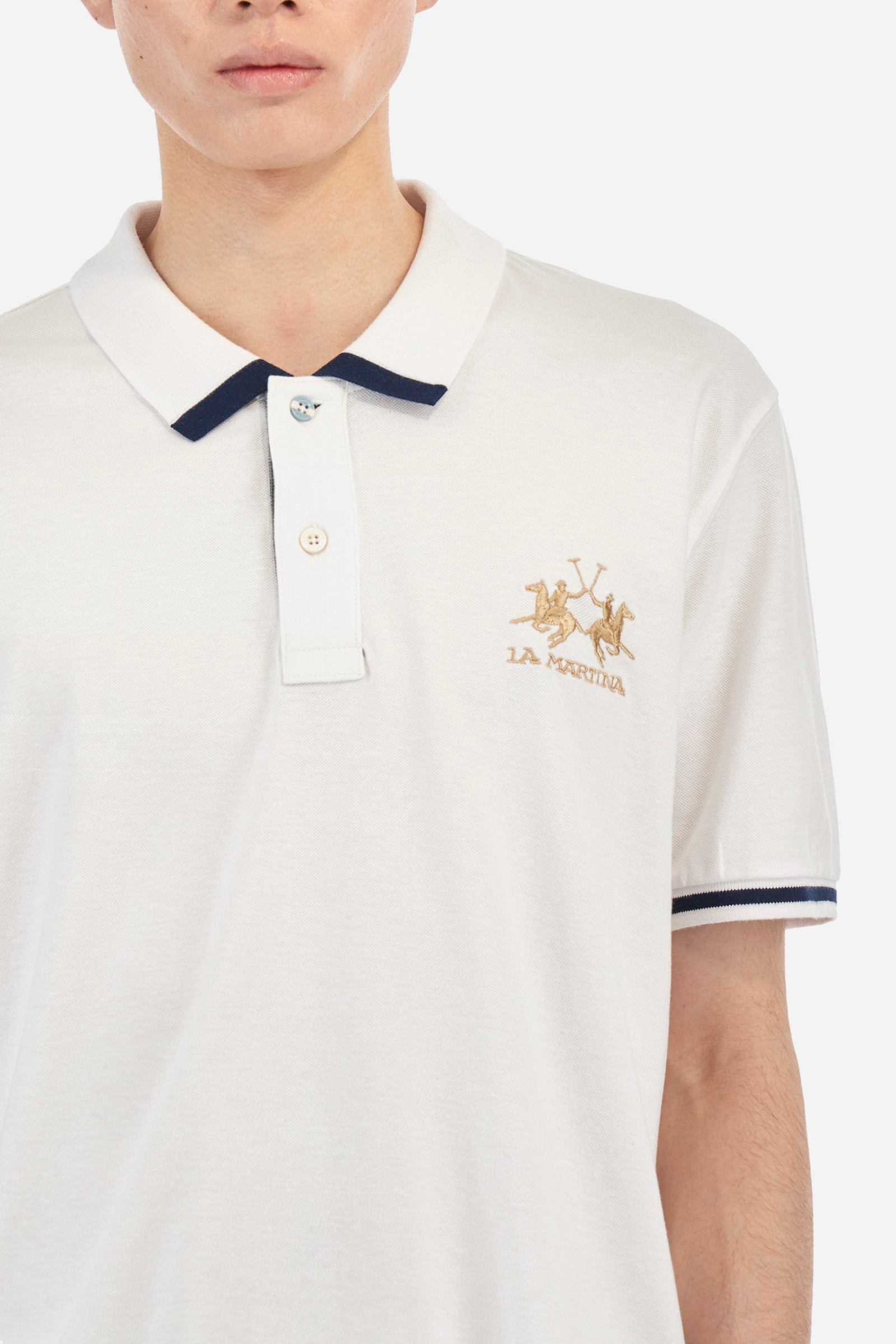 Polo stretch avec détails contrastés - Akihiro