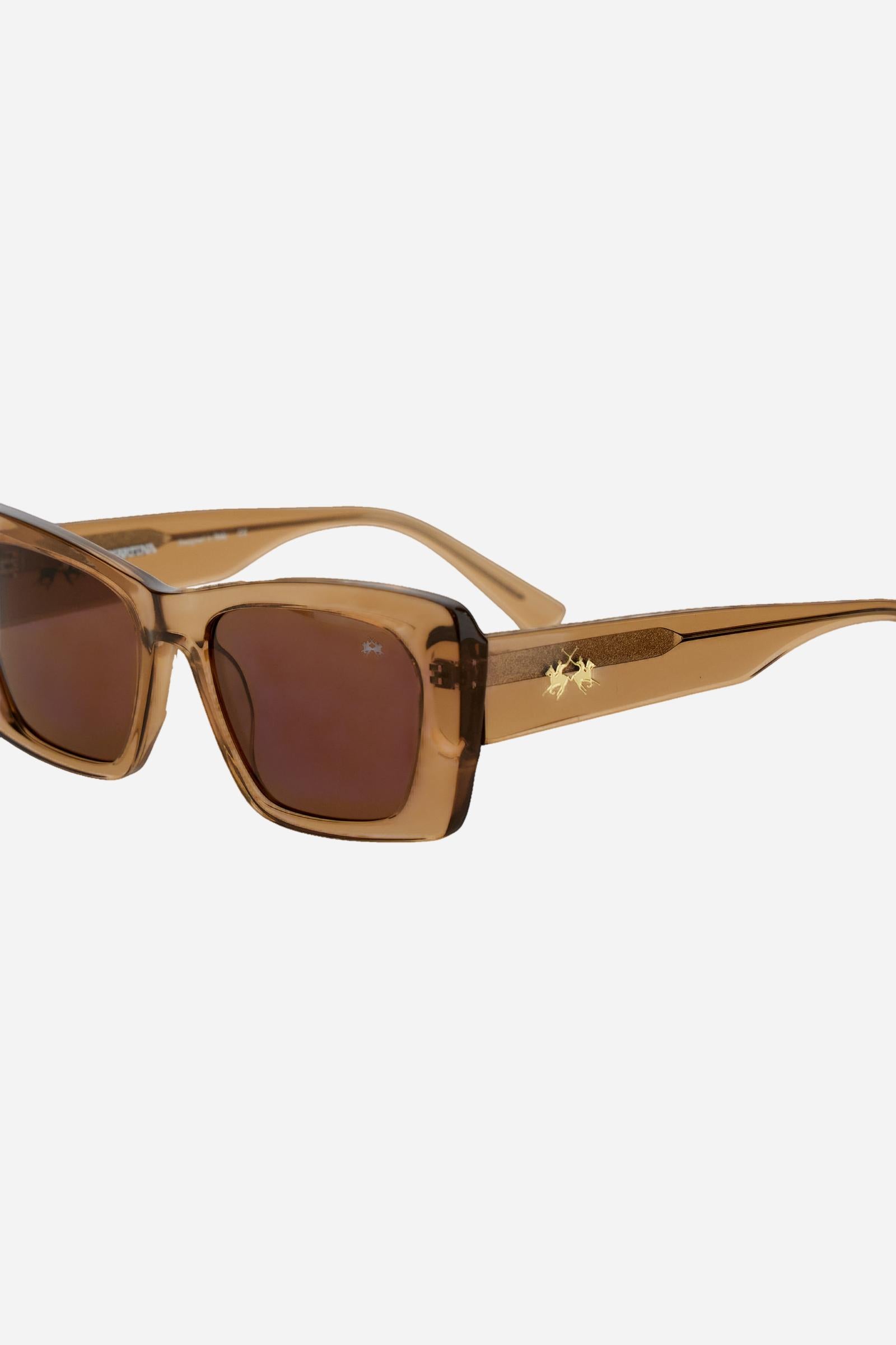 Women’s acetate sunglasses with Crystal Clear lenses - Square