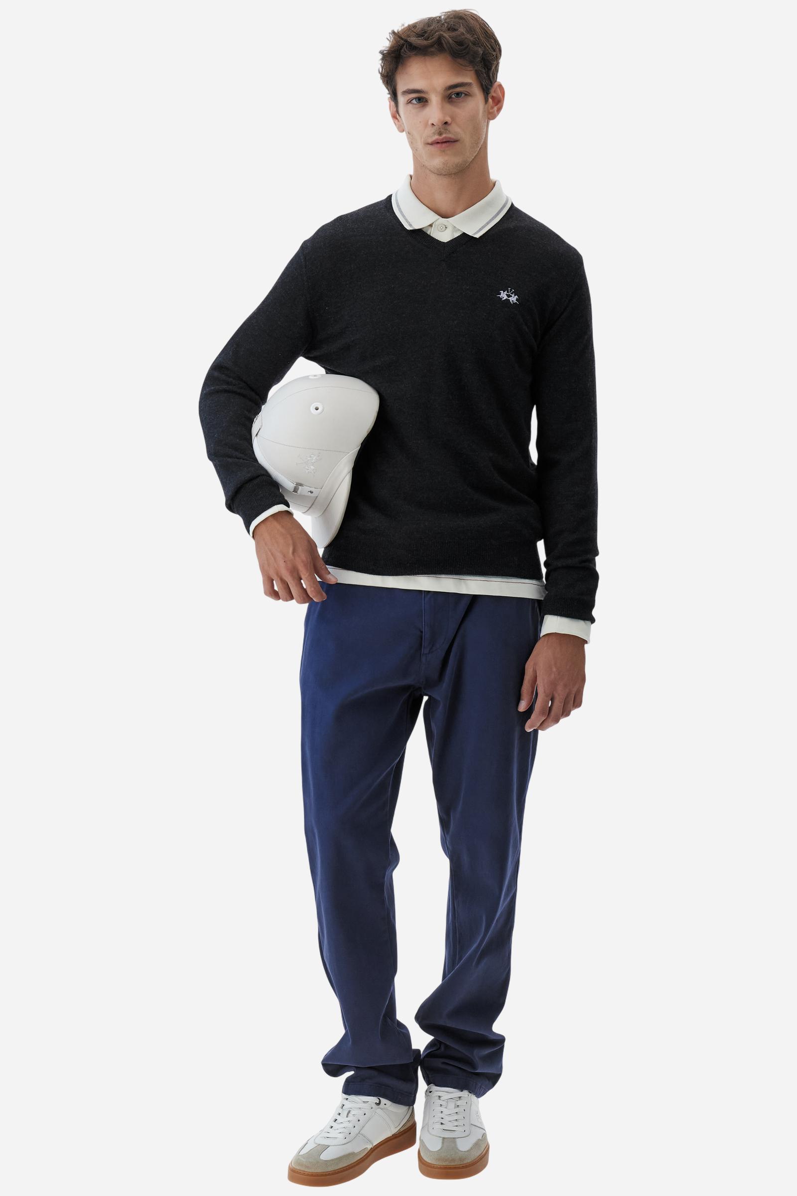 Men’s merino wool V-neck sweater - Barrie