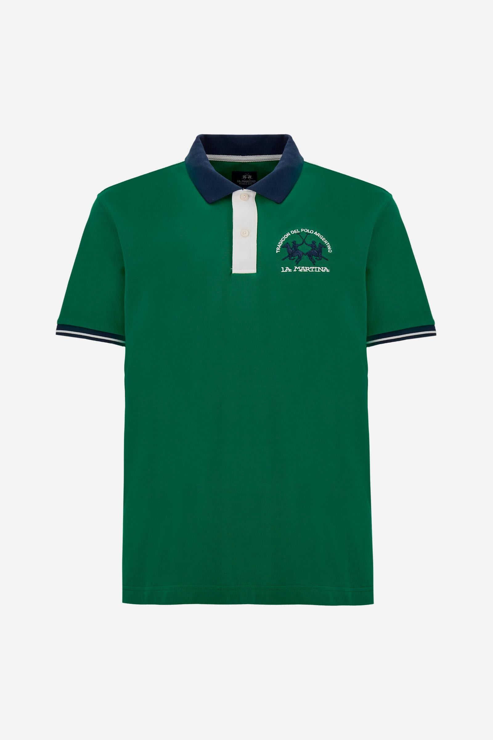 Polo homme manches courtes en piqué stretch avec détails contrastés – Trixie