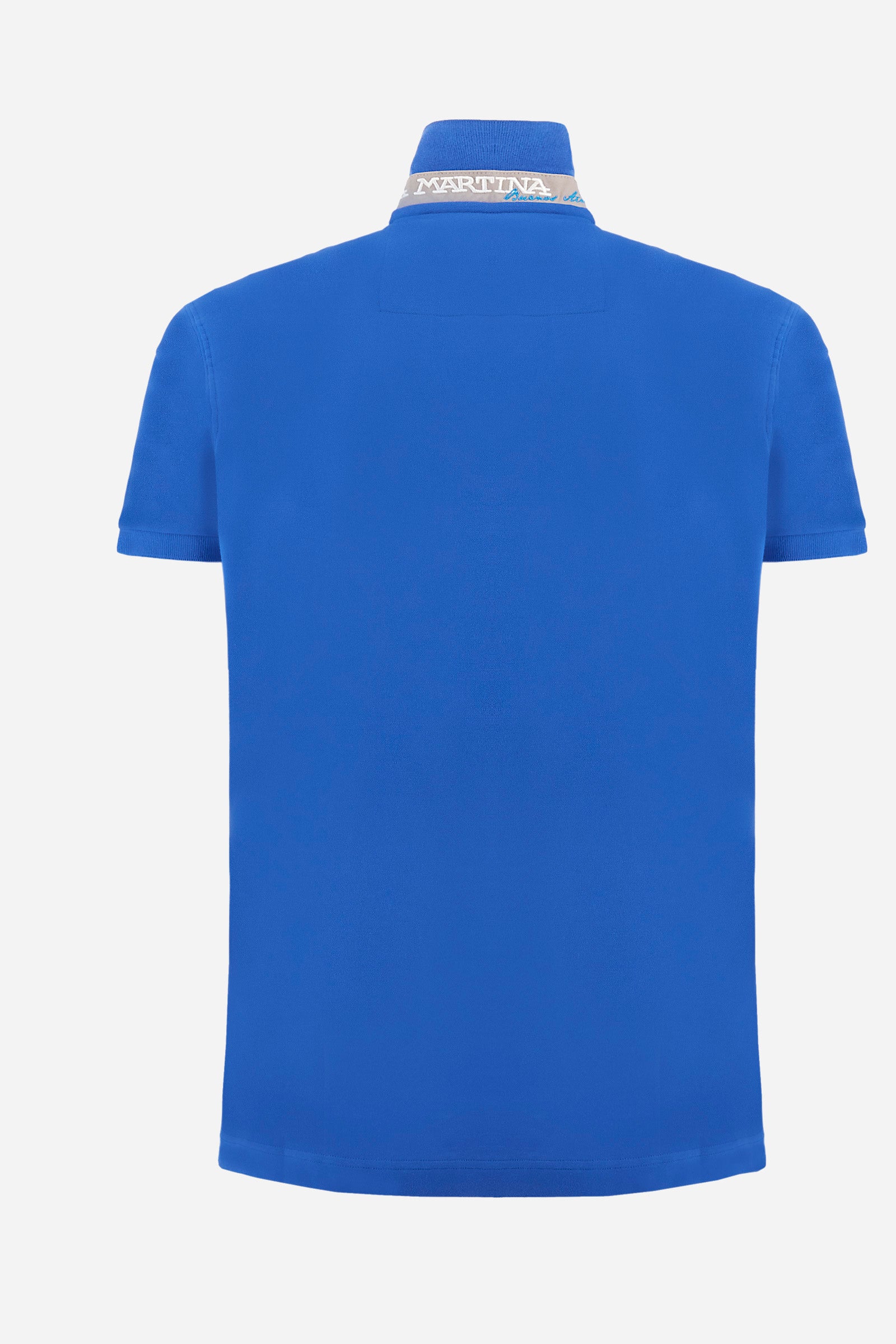 Men's short-sleeved, slim-fit polo shirt. A classic model with a contrasting embroidered La Martina logo-embellished chest. Perfect when worn with a pair of jeans from the collection. - Classic Blue