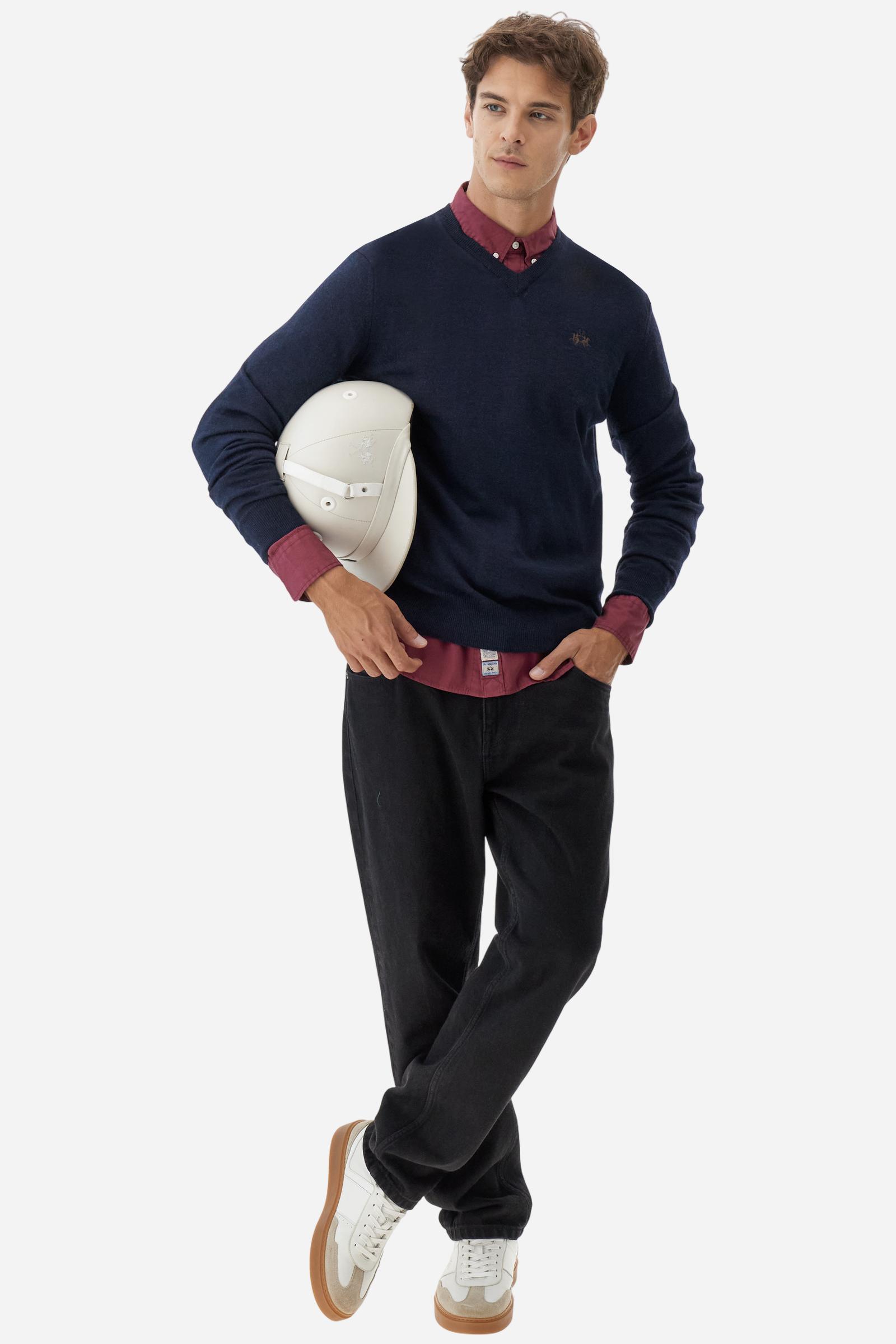 Men’s merino wool V-neck sweater - Barrie