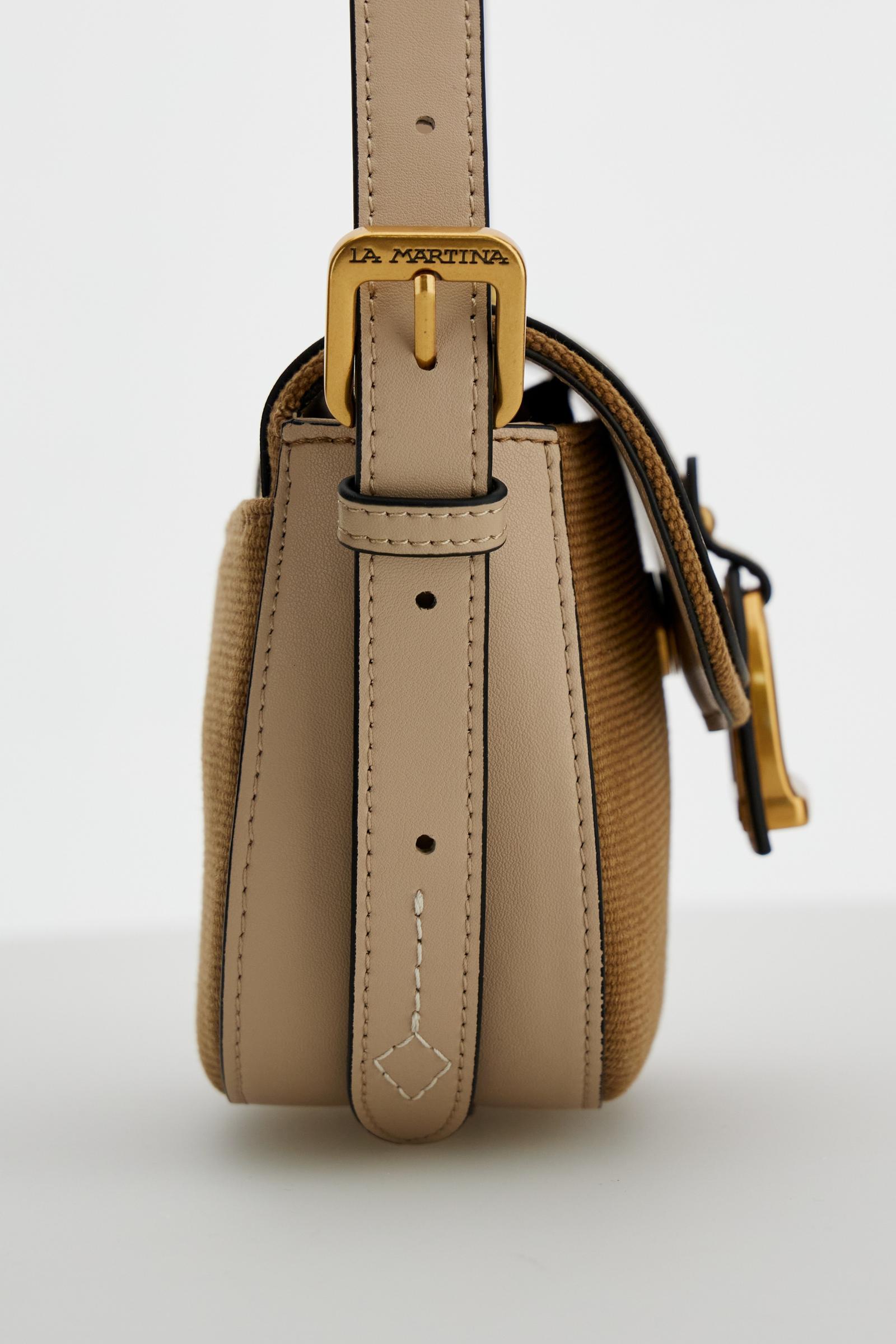 Small saddle crossbody bag in washed canvas – Small Shoulder Bag