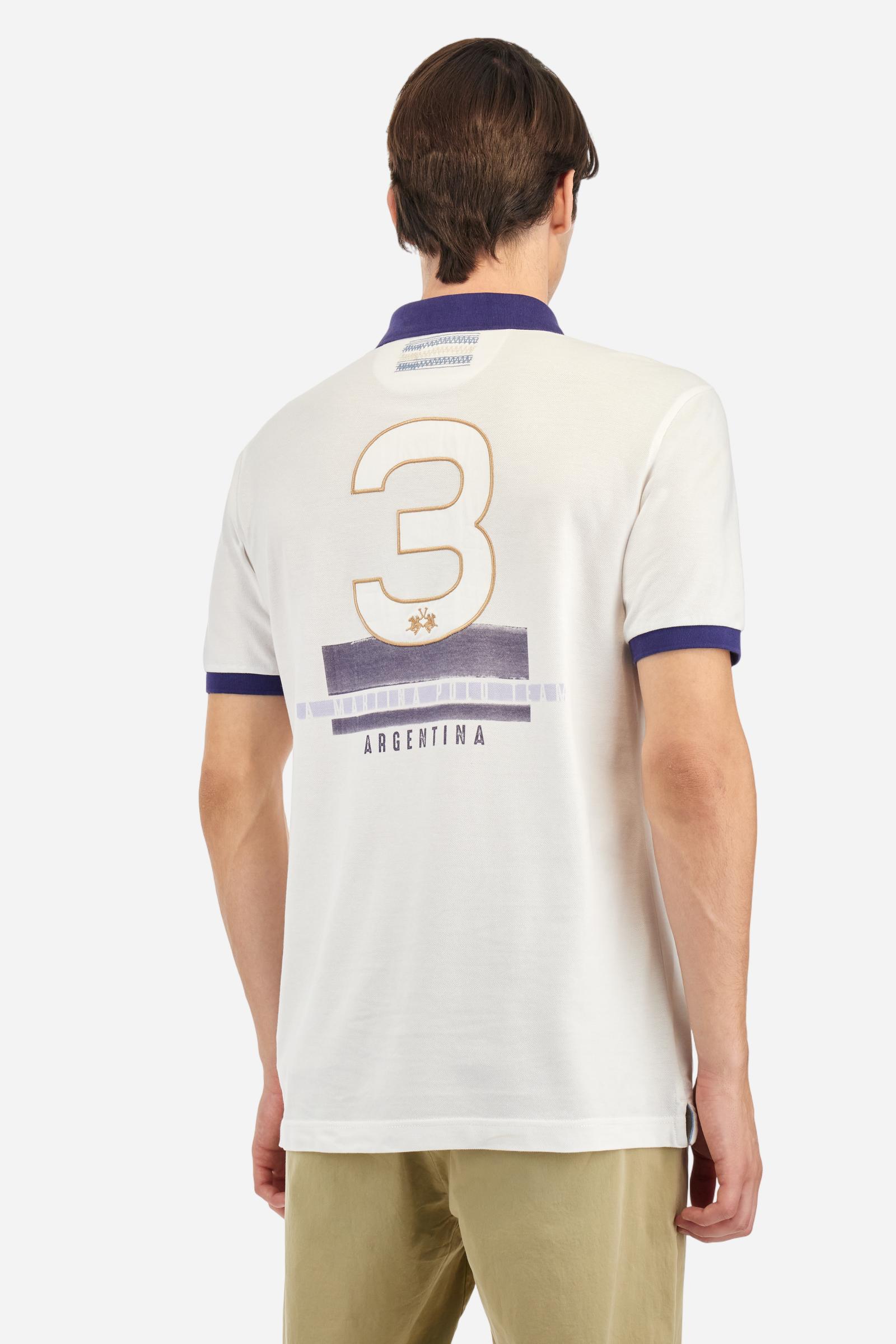 Regular fit polo shirt in stretch cotton piqué - Aicher