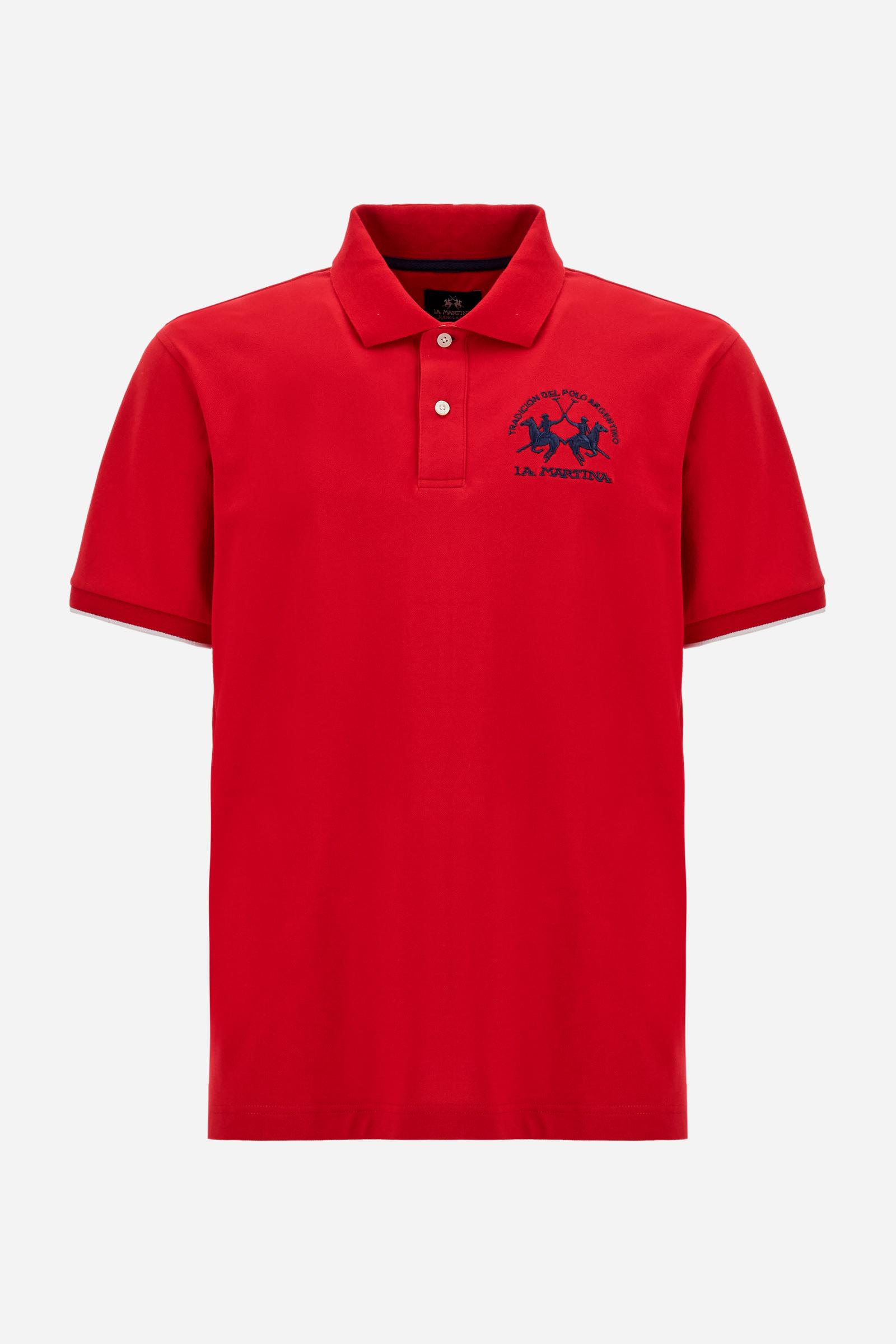 Men's short sleeve polo in stretch piqué with Iconic Team logo - Miguel