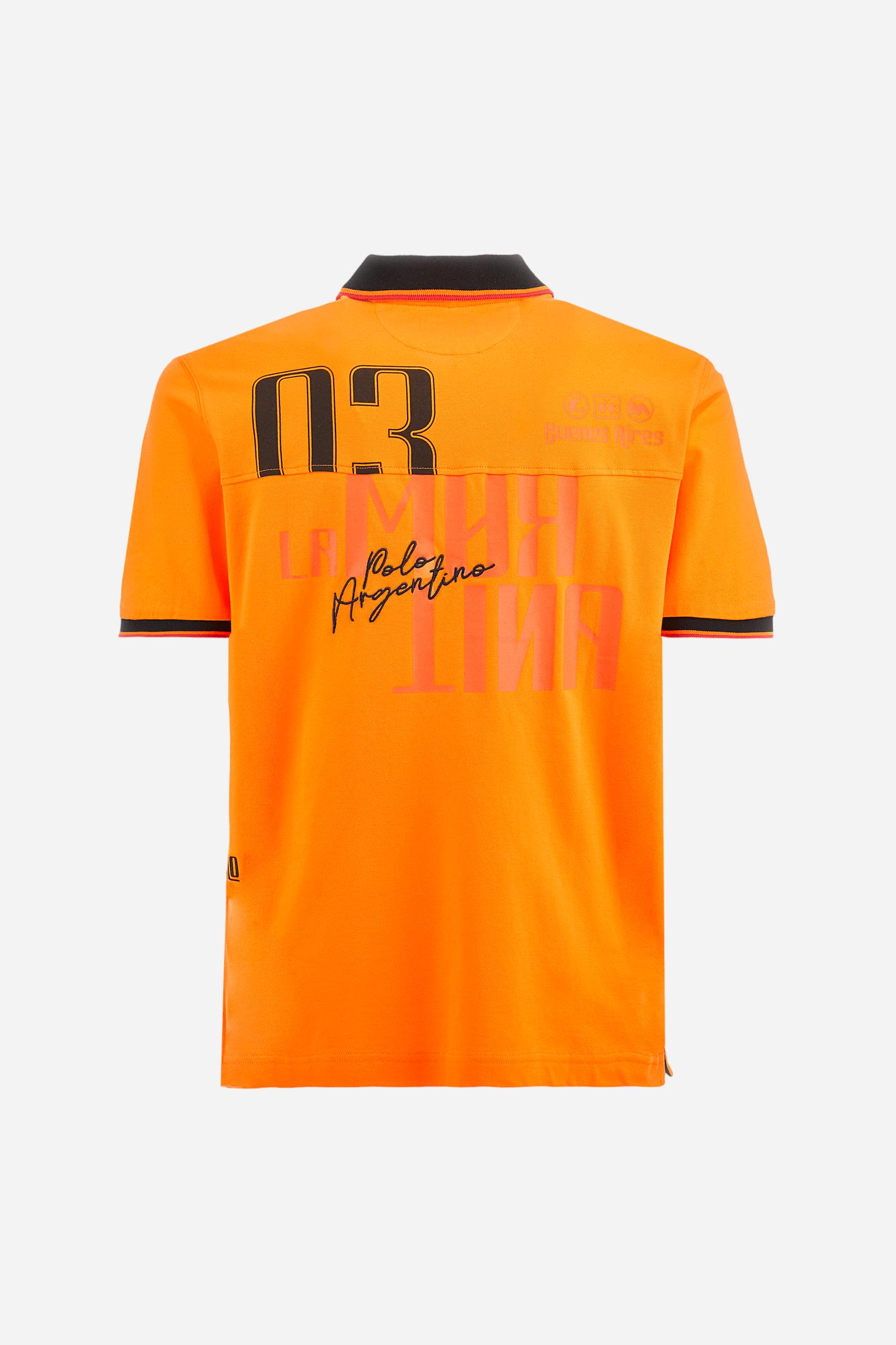 Regular fit polo shirt in stretch cotton piqué - Adelqui