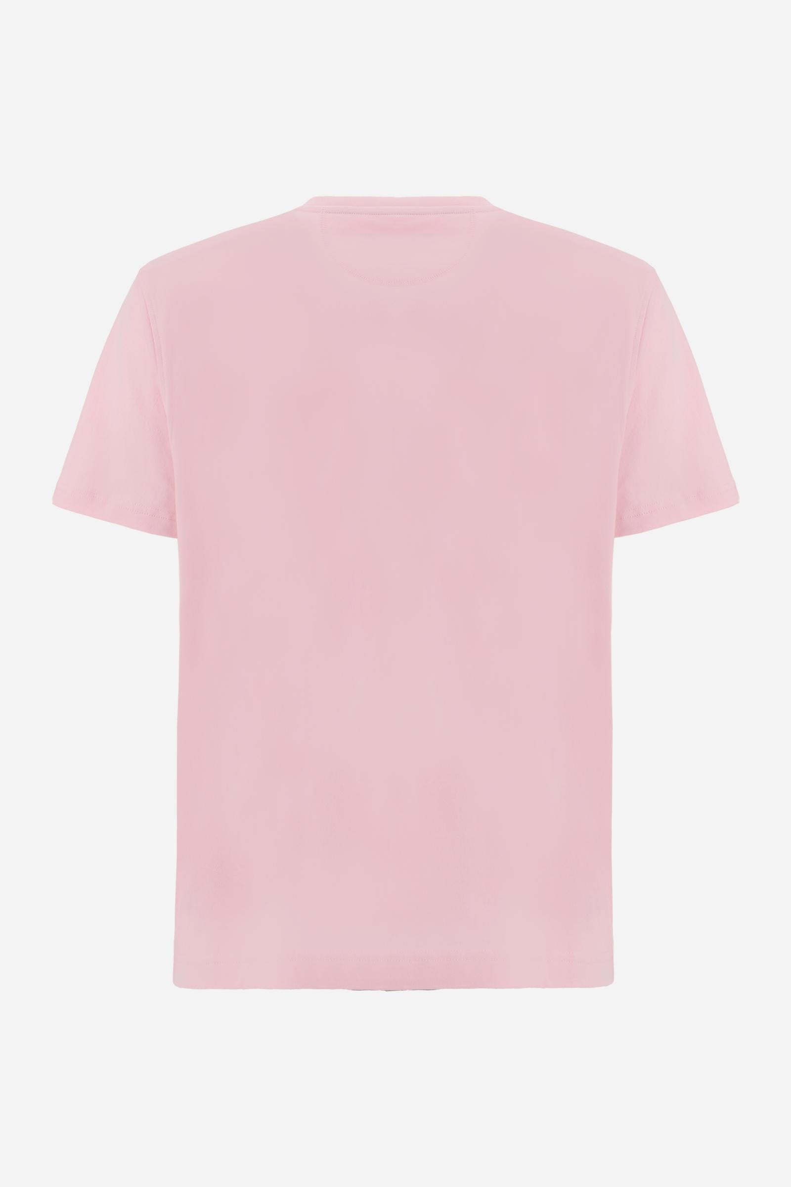 Men’s cotton jersey T-shirt with regular fit and ribbed crew neck. Small contrast embroidered logo. - FairTale