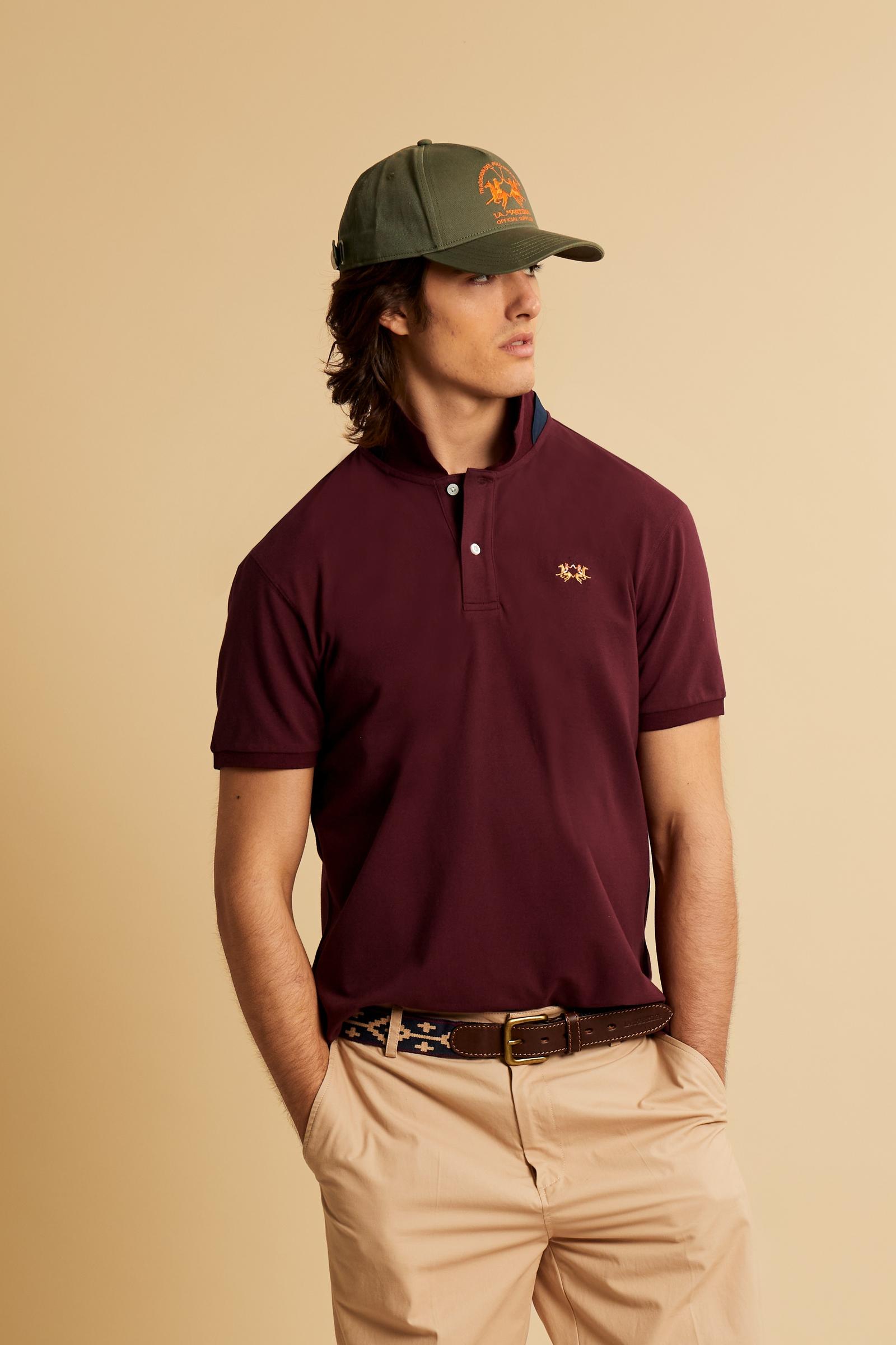 Herren Poloshirt aus Stretch-Piqué mit Trikolore-Logo - Eduardo