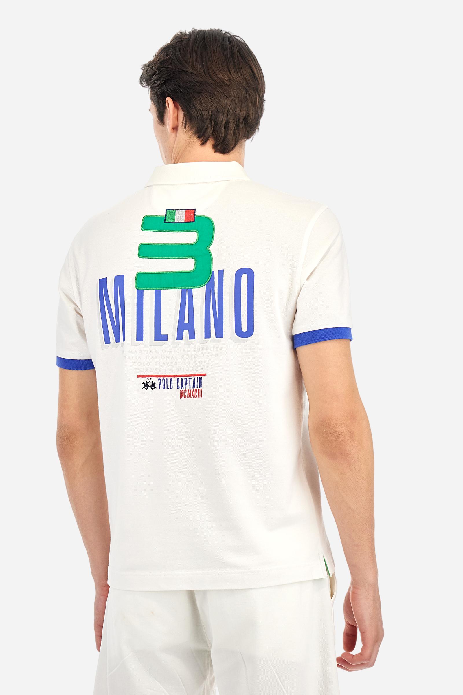 Polo en piqué de coton extensible coupe classique - Agostino