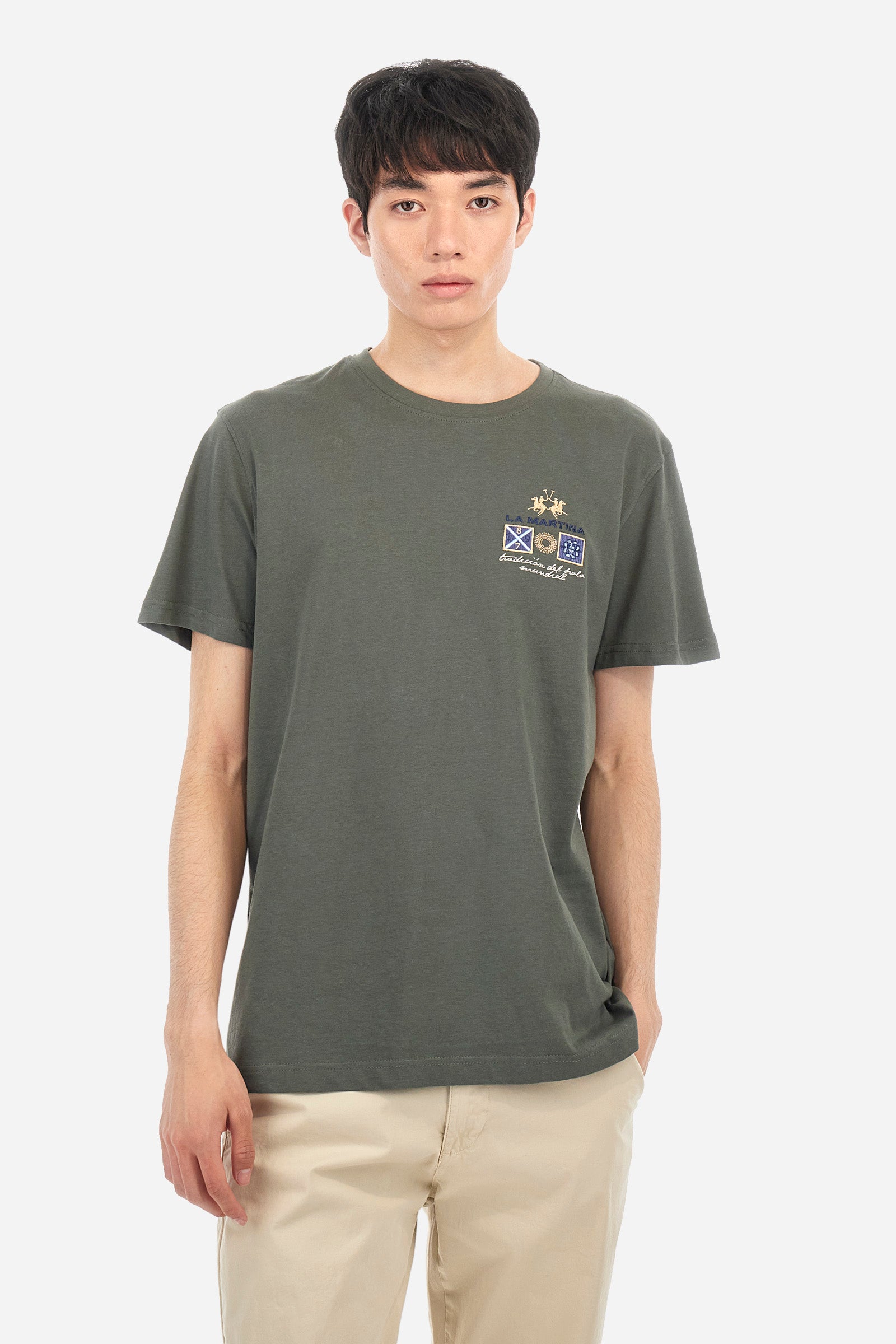 Baumwoll-T-Shirt mit mehrfarbigem Logo - Anastasios