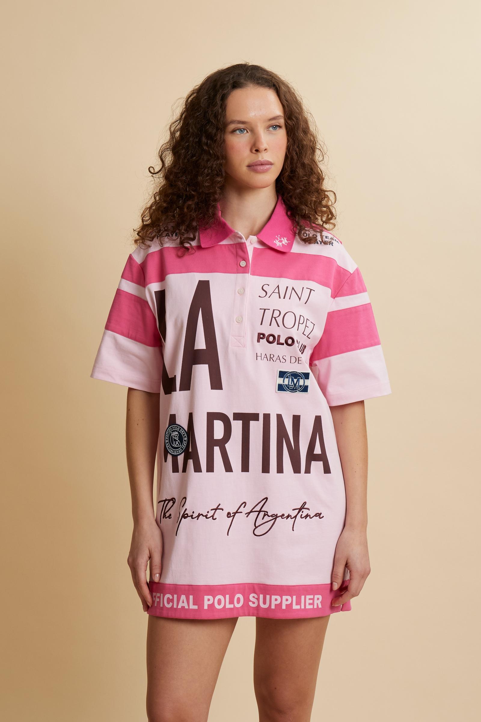 Abito dritto in jersey di viscosa elasticizzato con fantasia Abito dritto in jersey di viscosa elasticizzato con fantasia