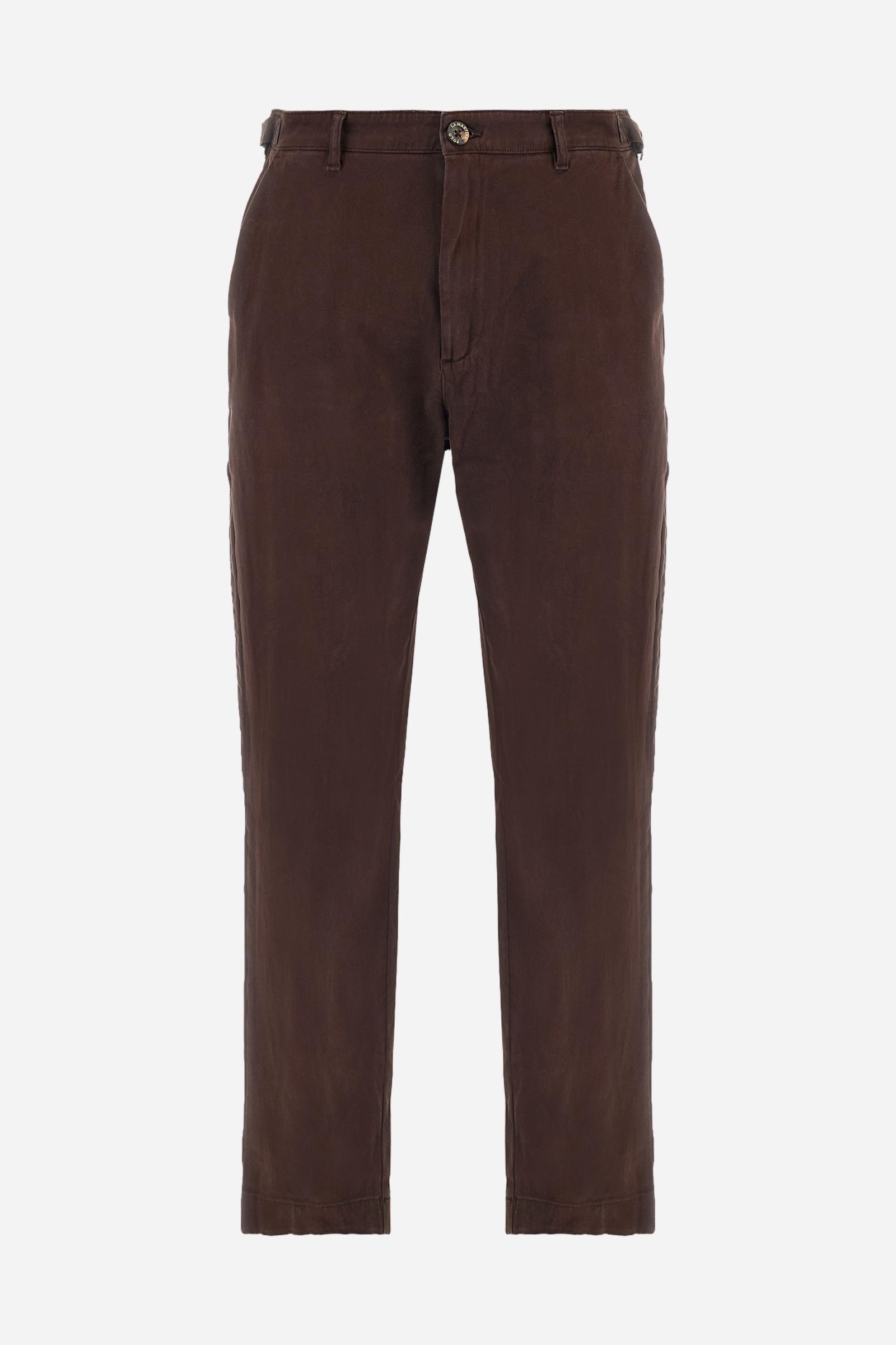 Men’s twill trousers garment dyed pigment finish - Birdy