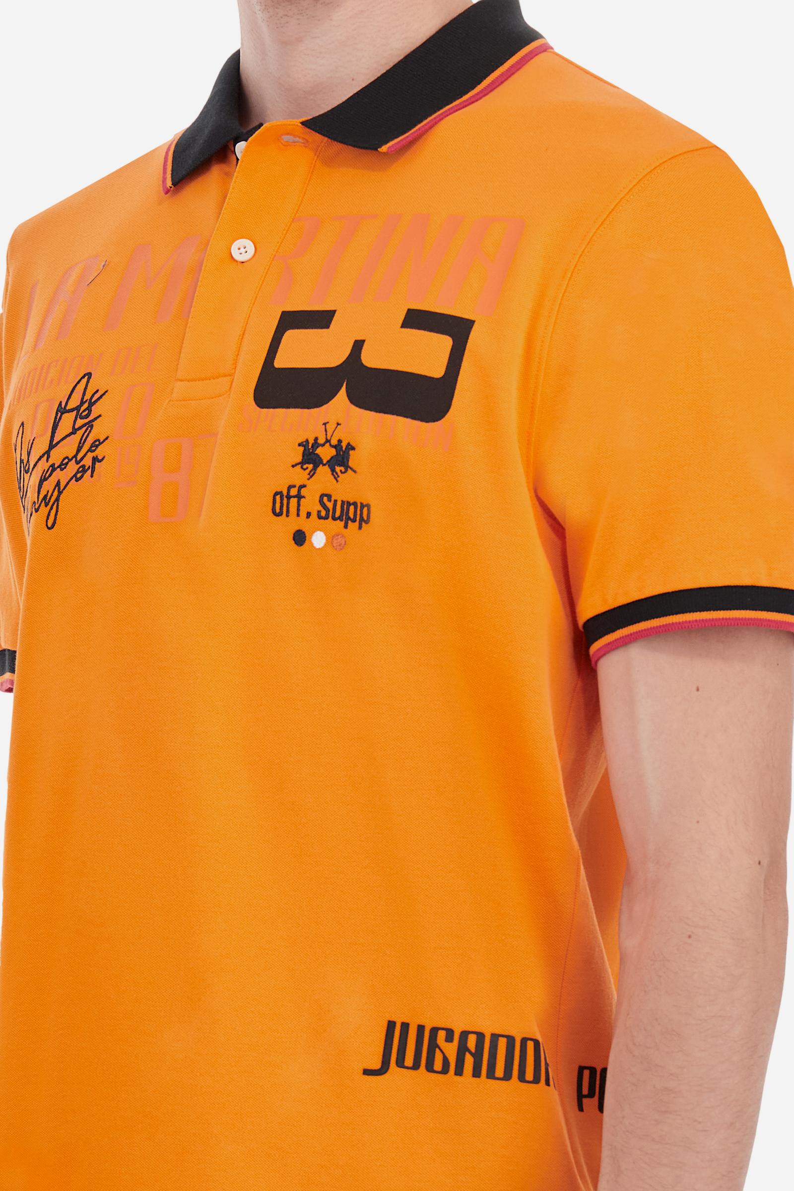 Regular fit polo shirt in stretch cotton piqué - Adelqui