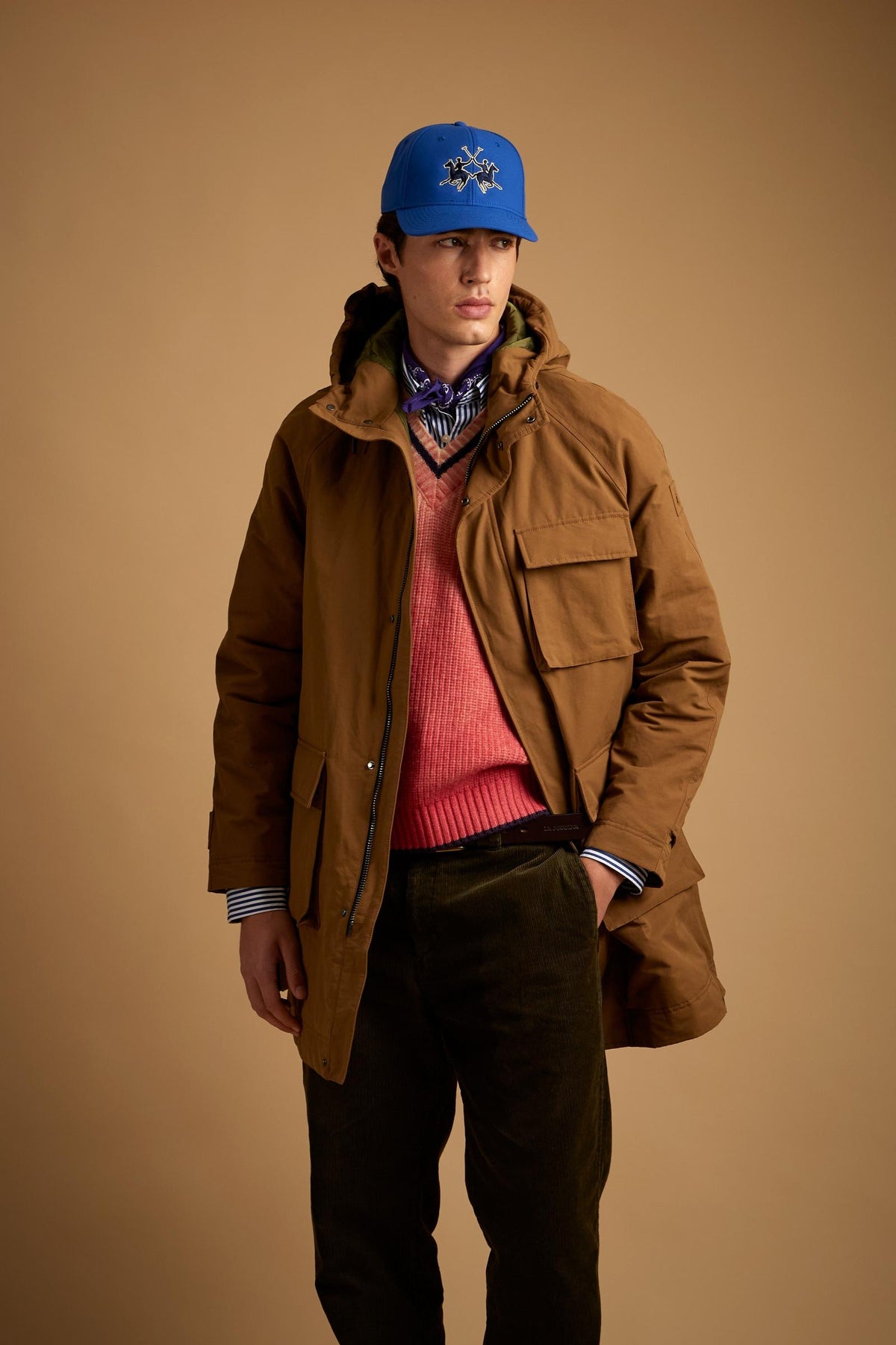 Men's padded parka in waxed canvas - Dom