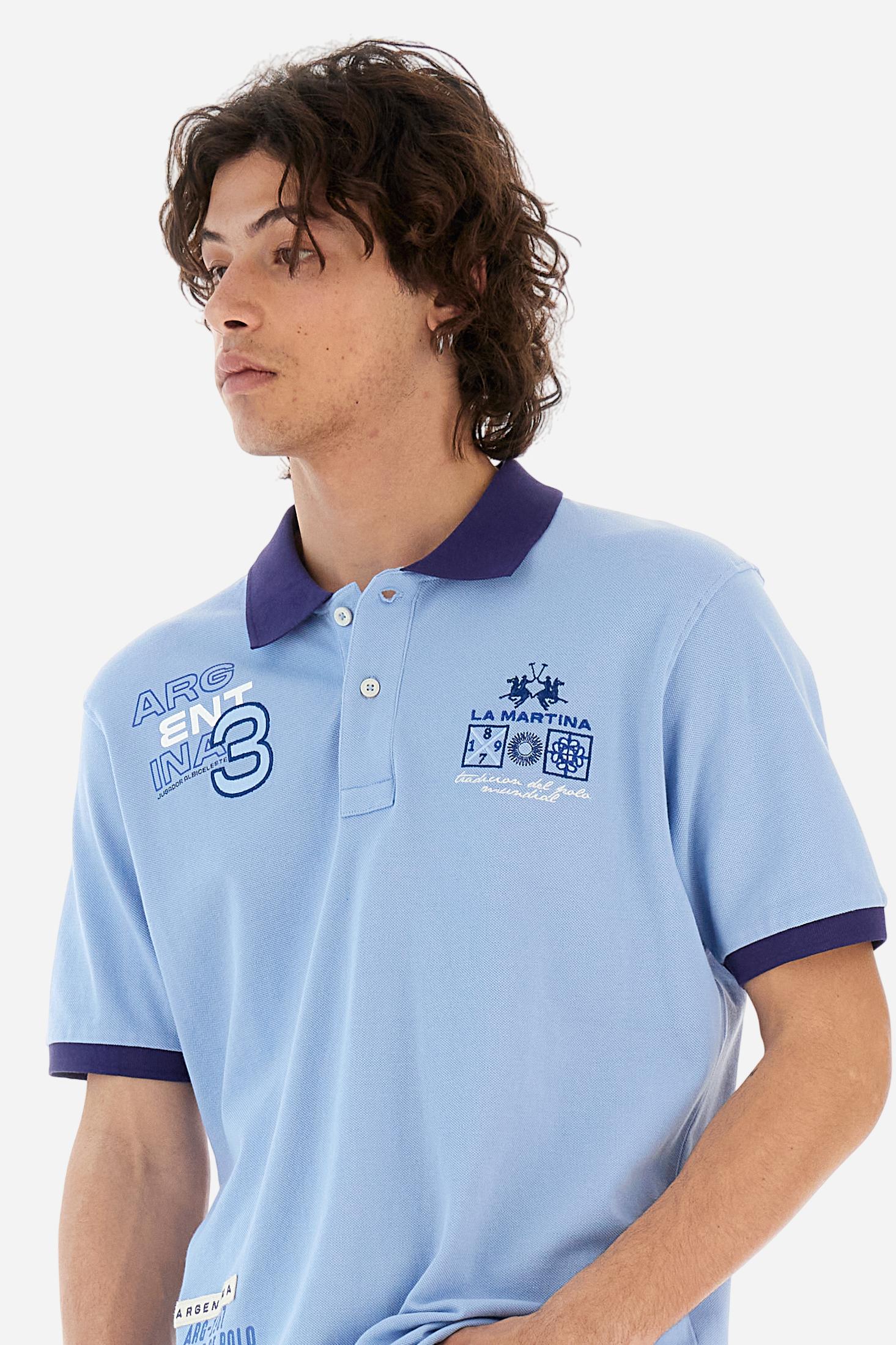 Regular fit polo shirt in stretch cotton piqué - Aicher