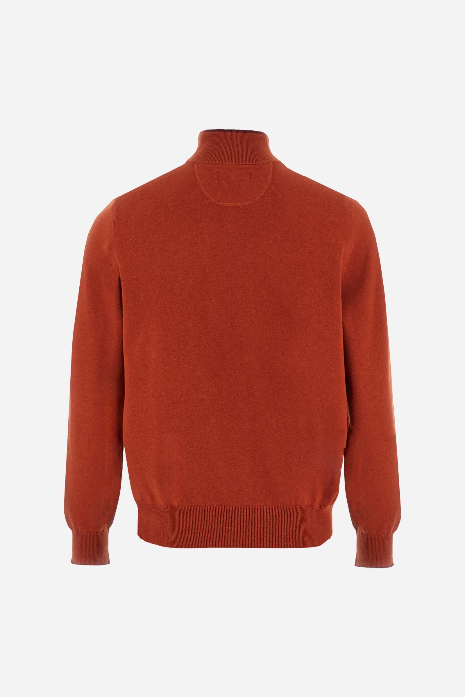 Maglione uomo a collo alto con zip in lana - Breehan