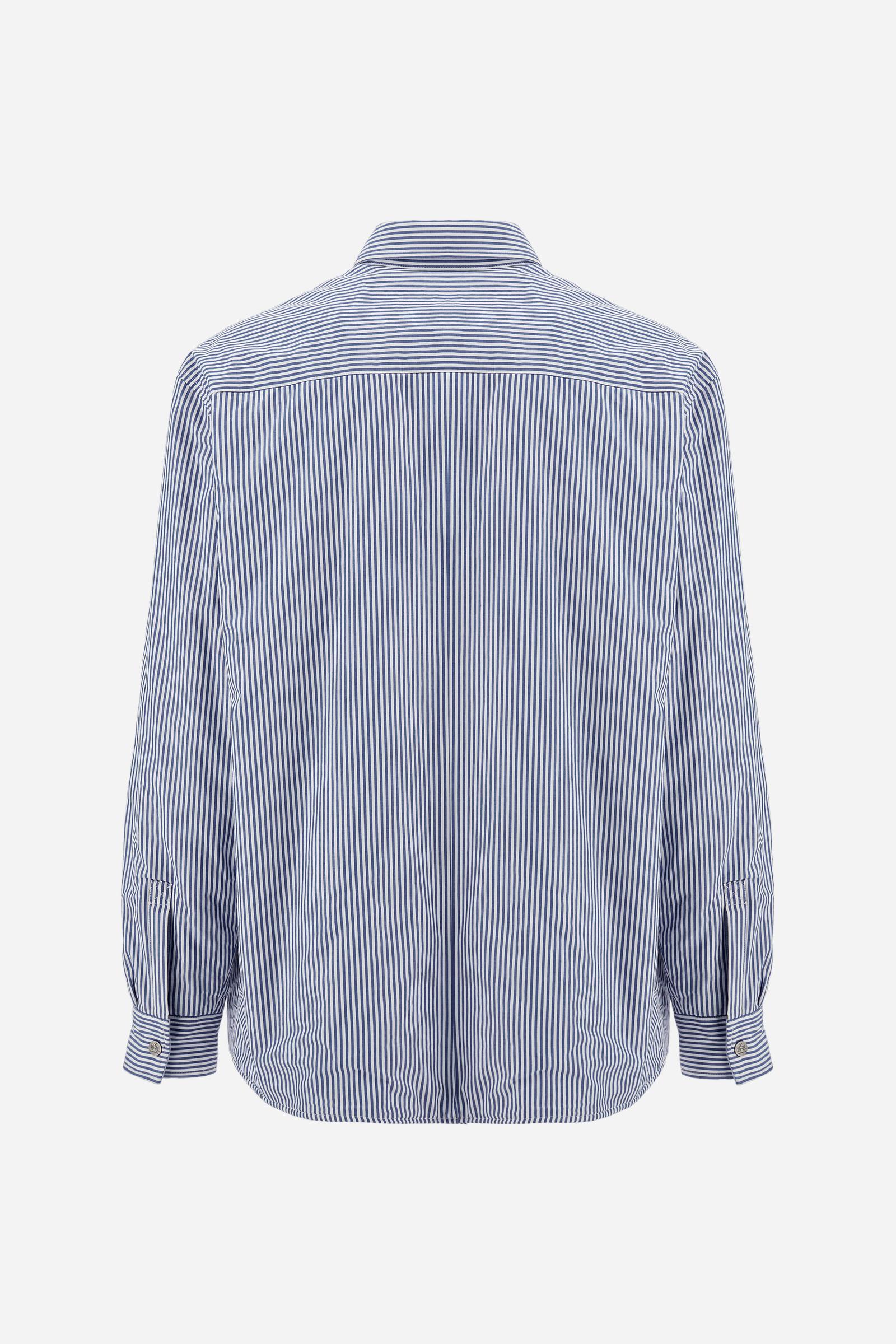 Men’s double-face overshirt in oxford and striped cotton - Chile