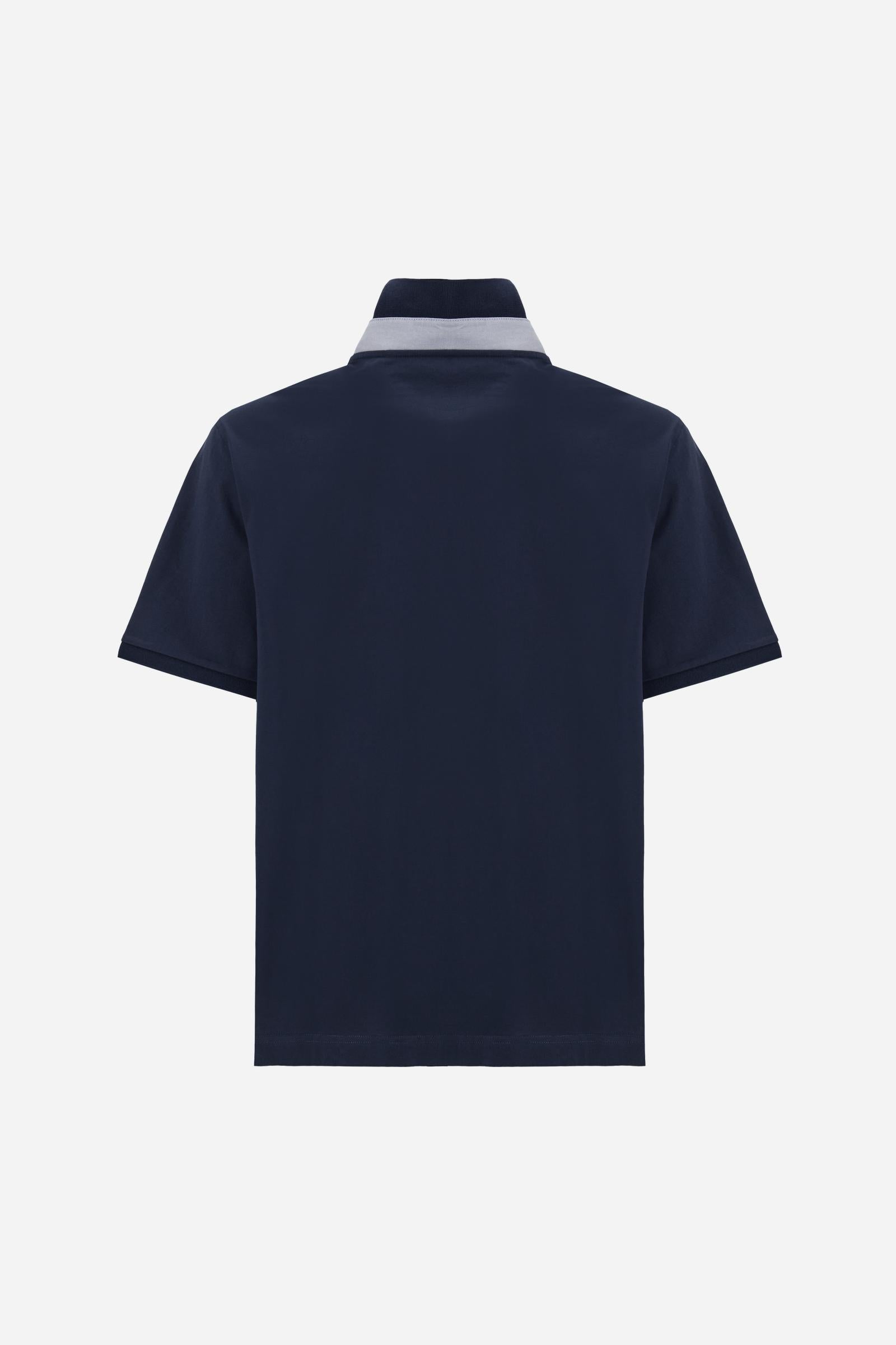 Short-sleeve polo in heavy cotton jersey with contrast details under the collar and placket. “La Martina Polo Club” embroidery on the chest with “Academy Polo Club” crest and additional embroidered detail. Soft contemporary fit. - Navy                                                                                                                                                                                                                                                                                     