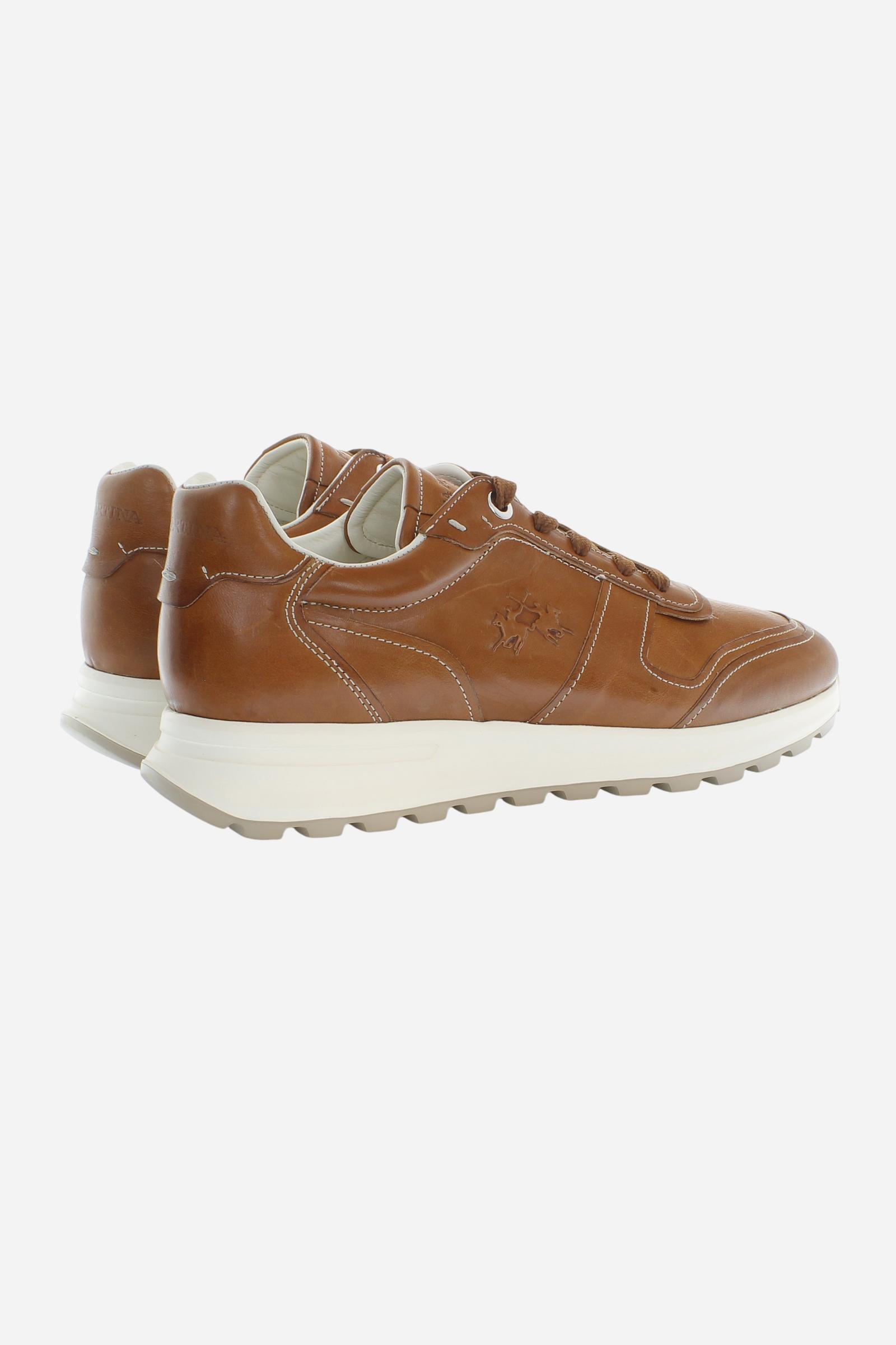 Men’s leather sneakers with block sole - Brim