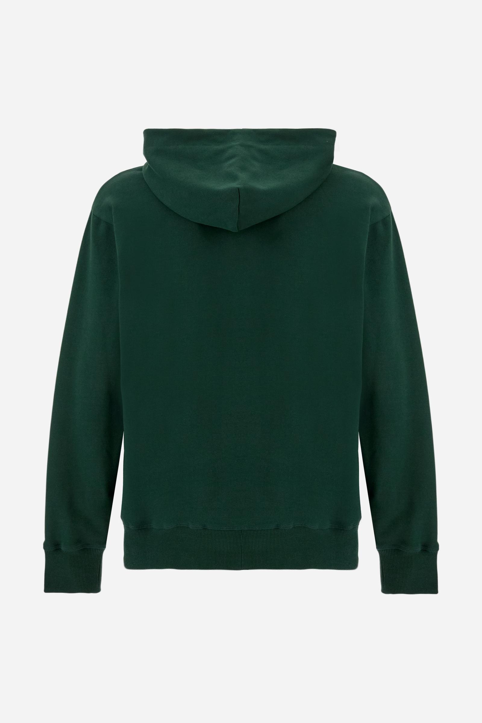 Men's brushed cotton hooded sweatshirt Match Polo - Denny