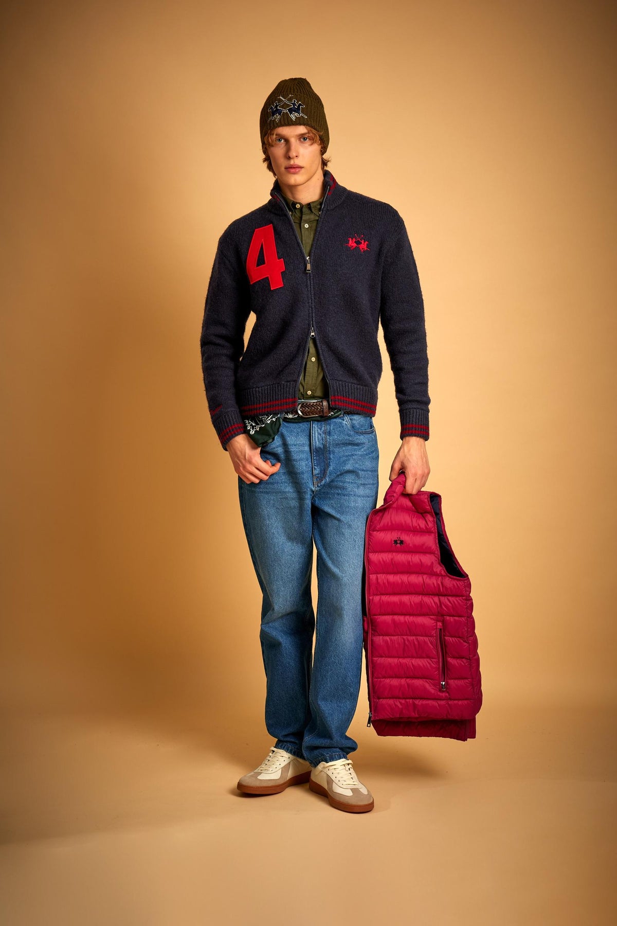 Men's Varsity Knit Zip-Up Cardigan - Elvis