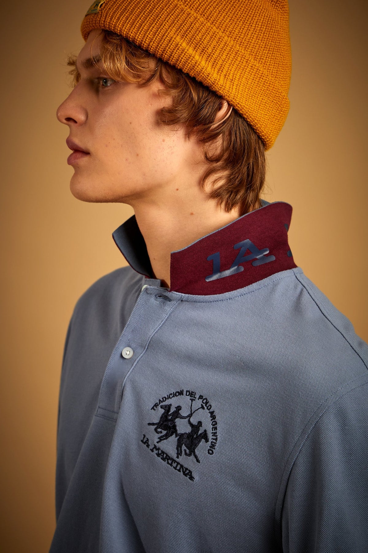 Polo uomo manica lunga piquet cotone Essentials . Darius