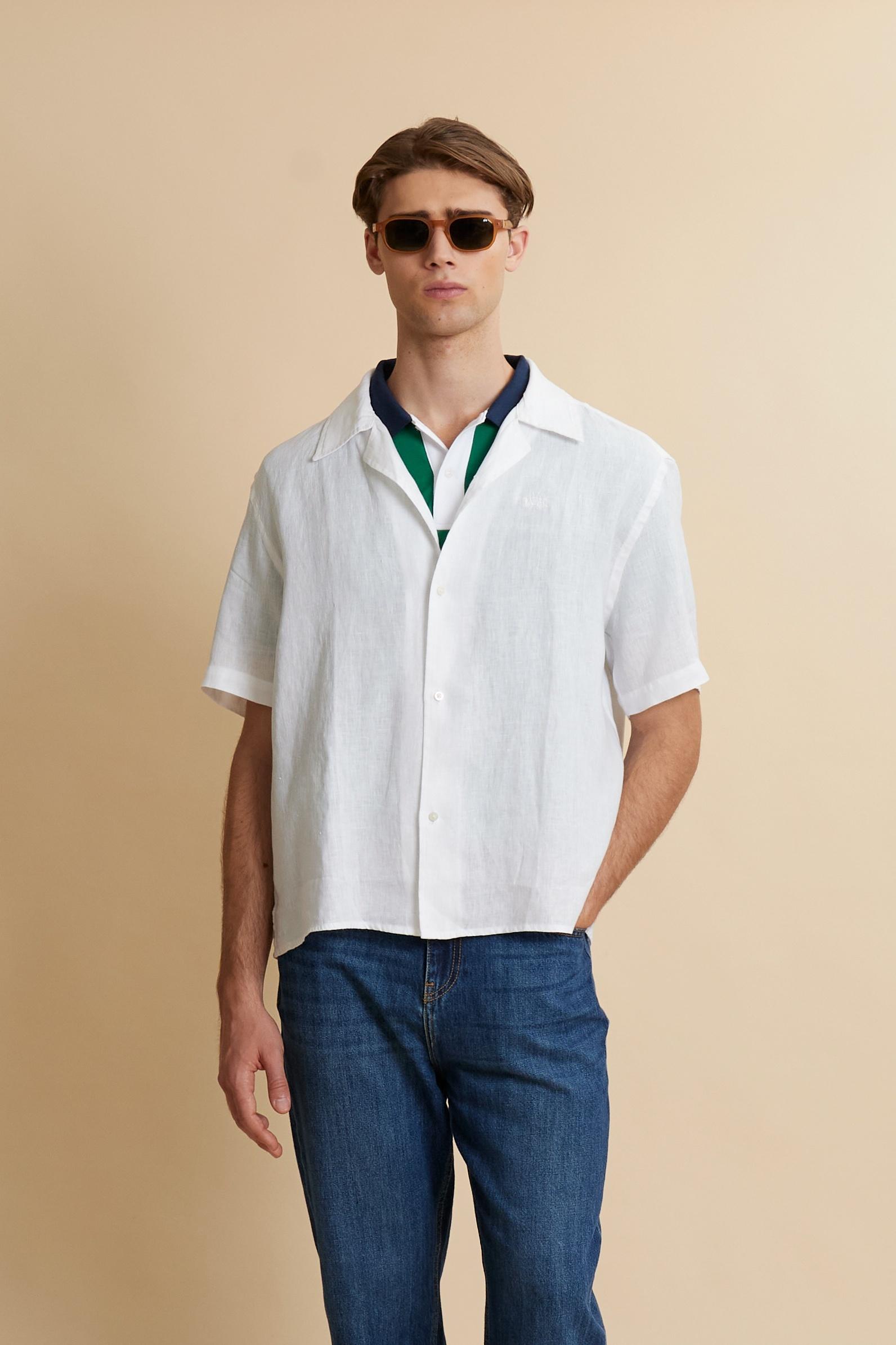 Men’s bowling shirt in pure linen relaxed fit summer style – Varoun