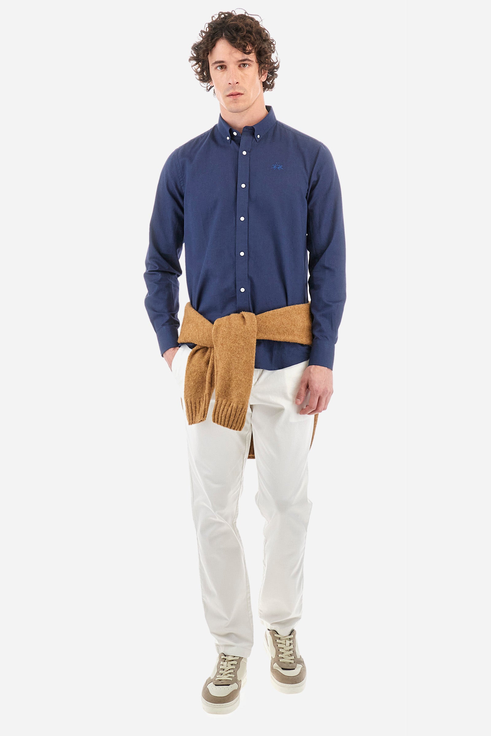 Camisa de corte recto de algodón y lino - Alvin