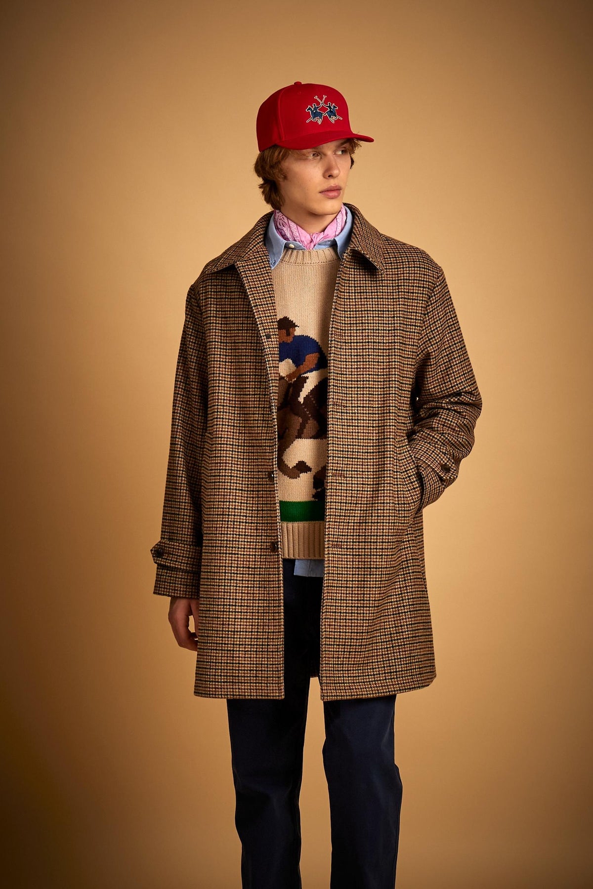 Men's padded wool blend checkered coat - Doug