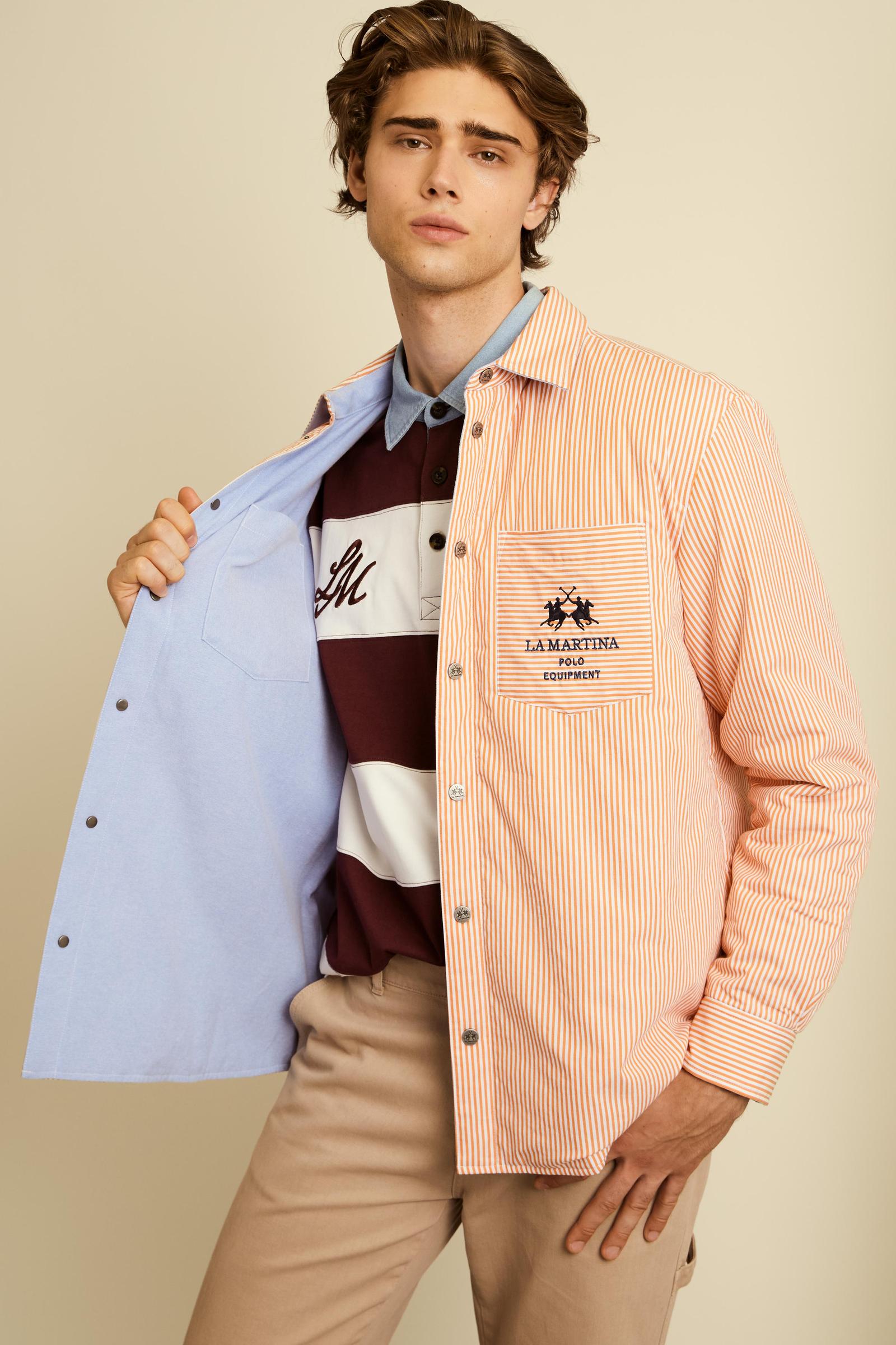 Surchemise homme double-face en oxford et coton rayé - Chile