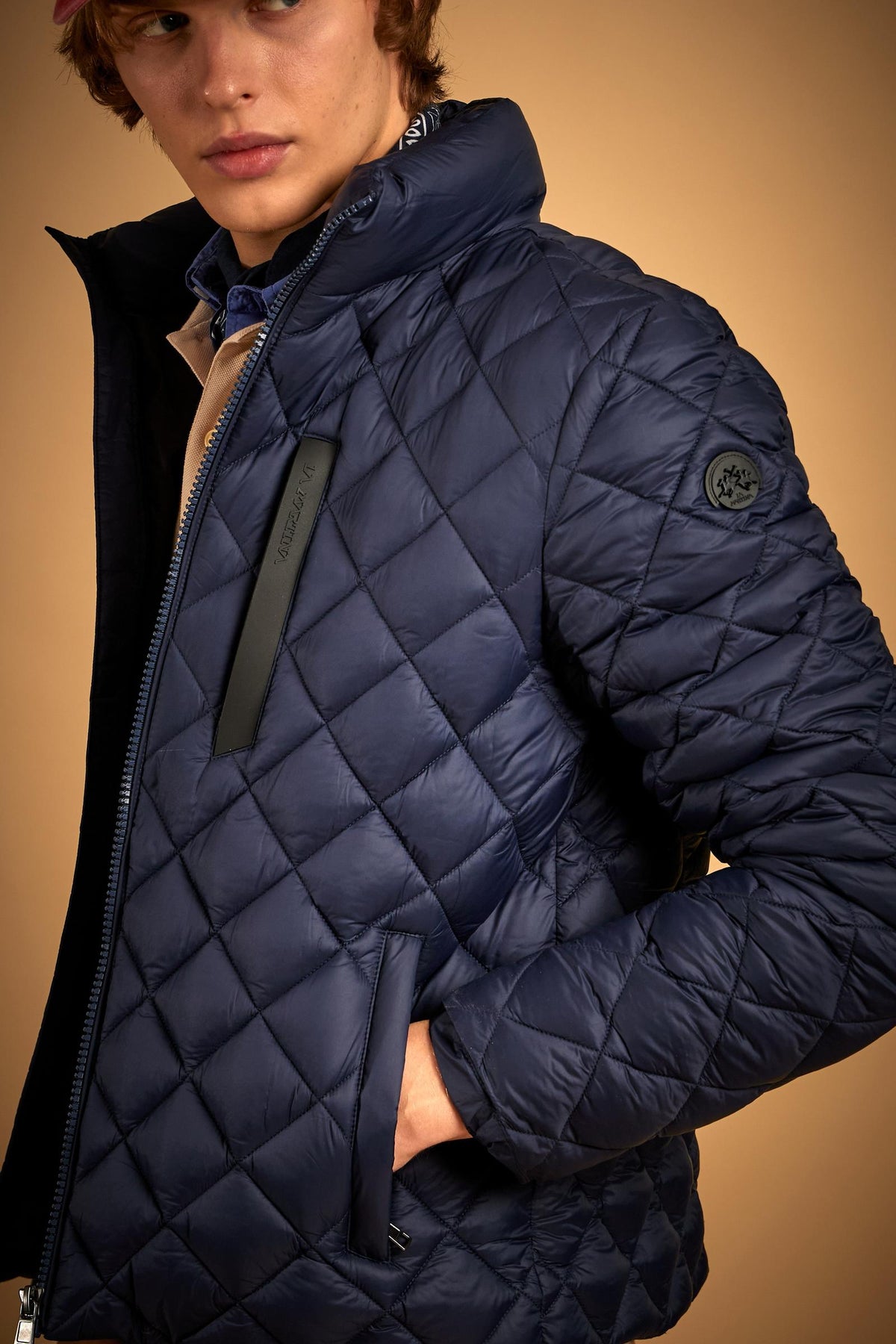 Men's quilted diamond-pattern nylon jacket - David
