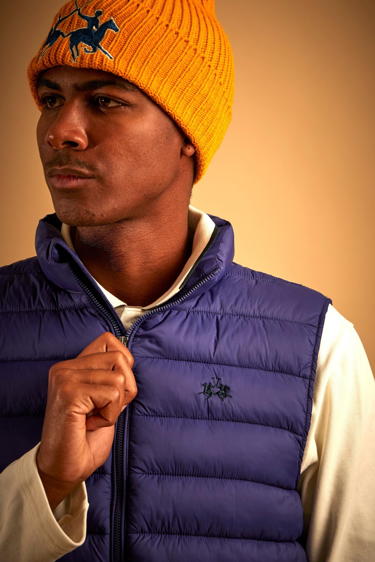Men's sleeveless nylon down jacket with small logo - Damir