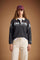 Women's long-sleeve polo made from heavyweight 100% cotton jersey, featuring a comfortable fit, contrasting collar, piping detail, printed band, and embroidered logo cuff. - Navy Blazer