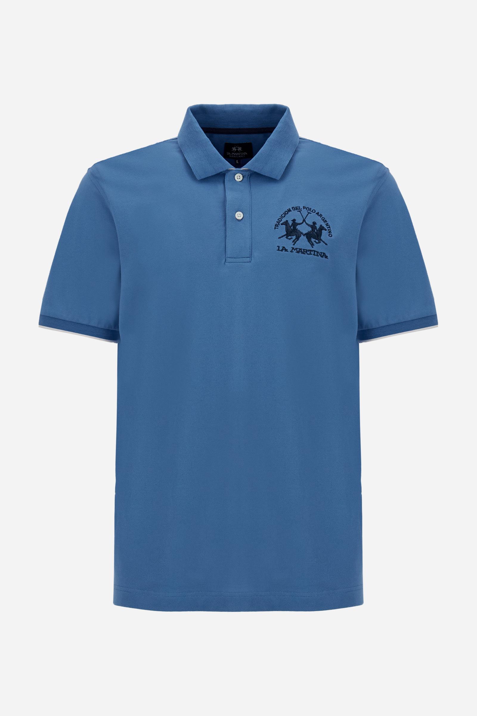 Men's short sleeve polo in stretch piqué with Iconic Team logo - Miguel