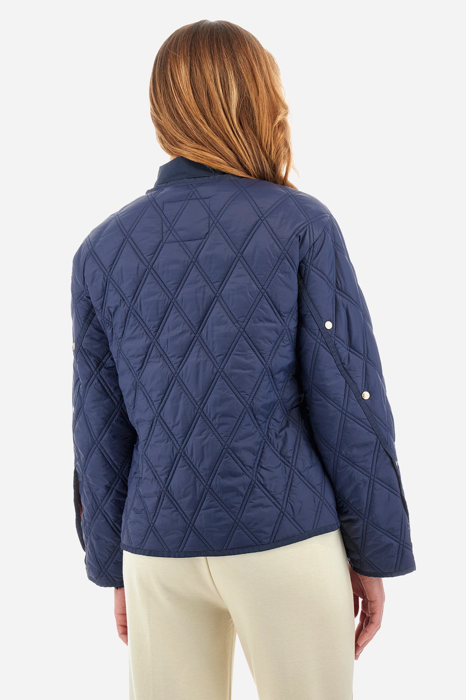 Quilted jacket in synthetic fabric crew neck - Yancie
