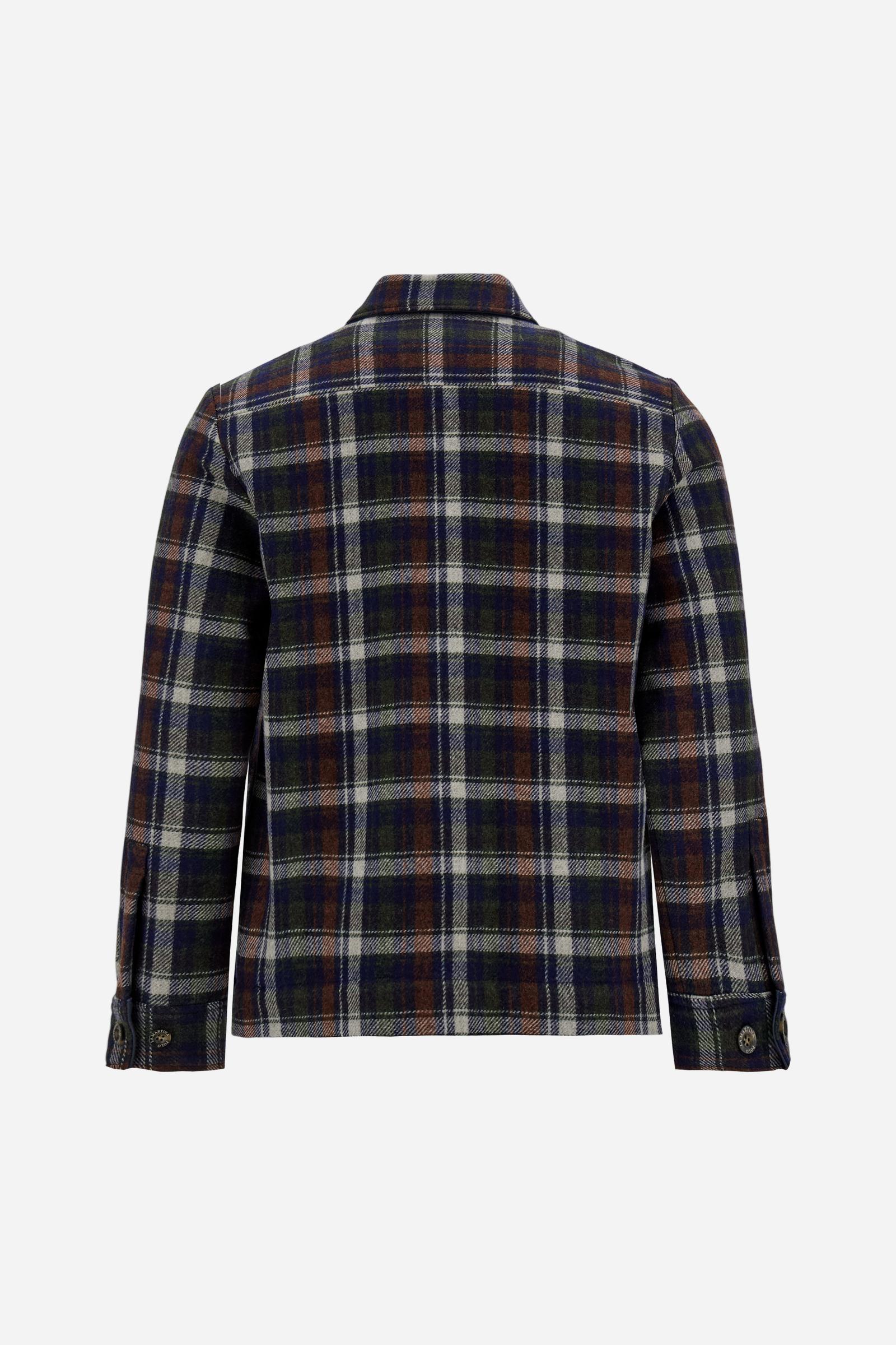 Padded tartan jacket in wool felt - Derek