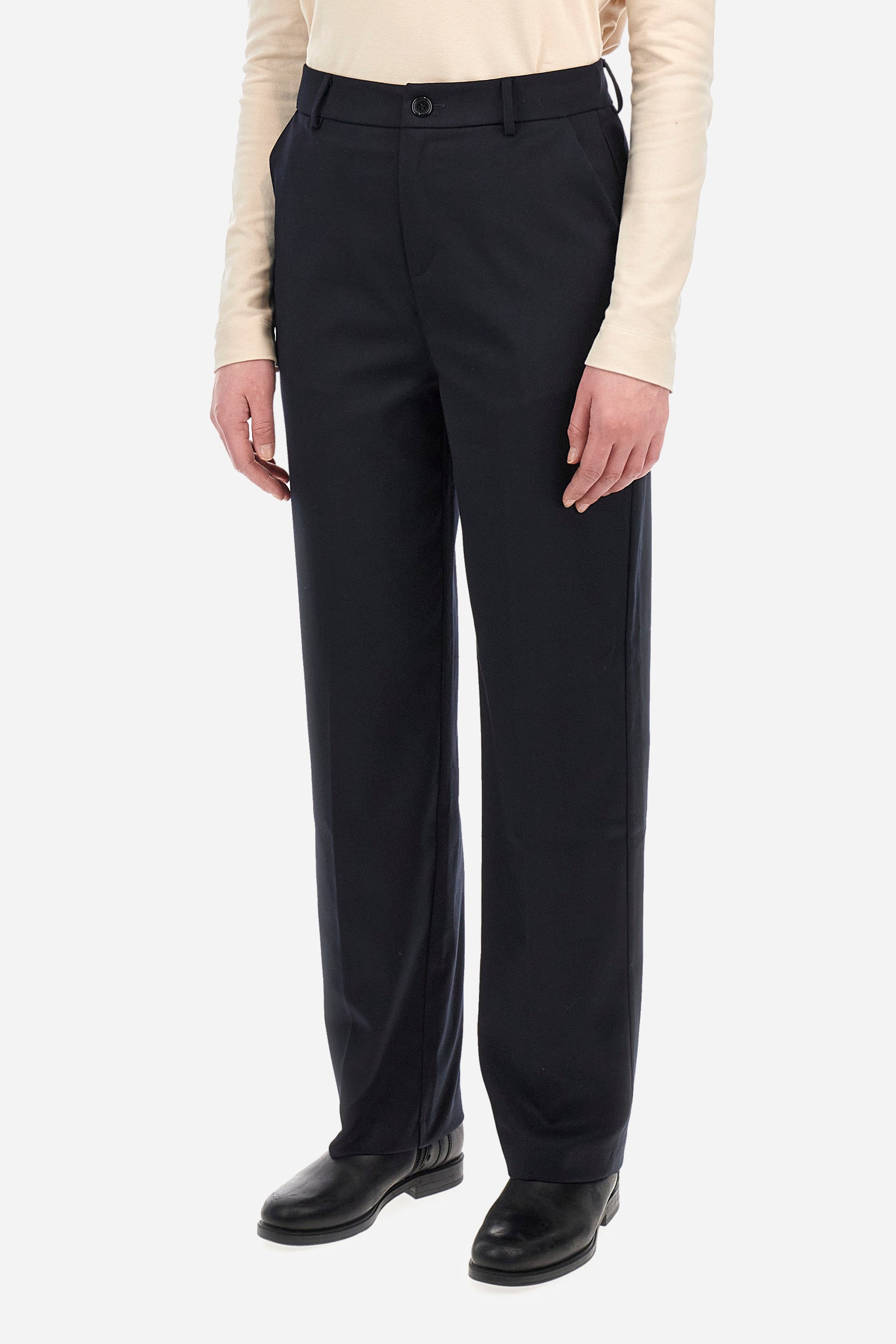 Classic regular fit trousers in synthetic fabric - Zelina