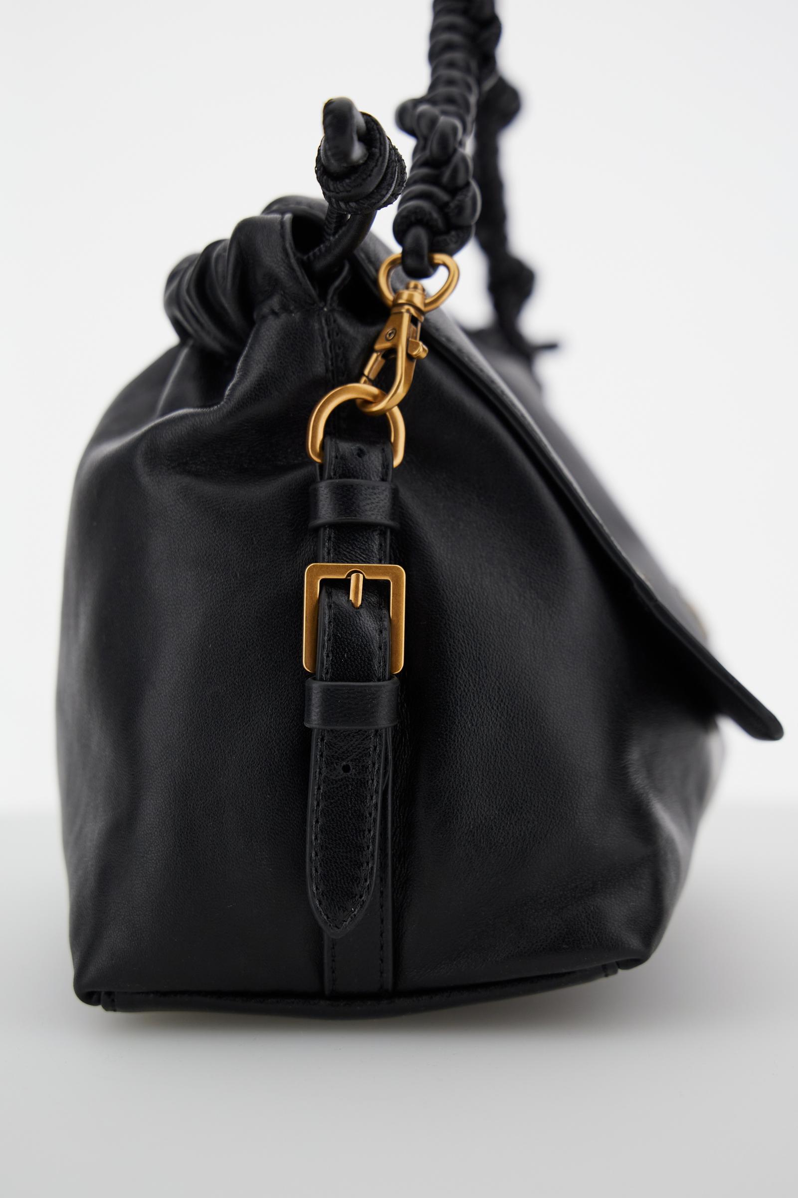 Nappa leather handbag with gold charms - Tango