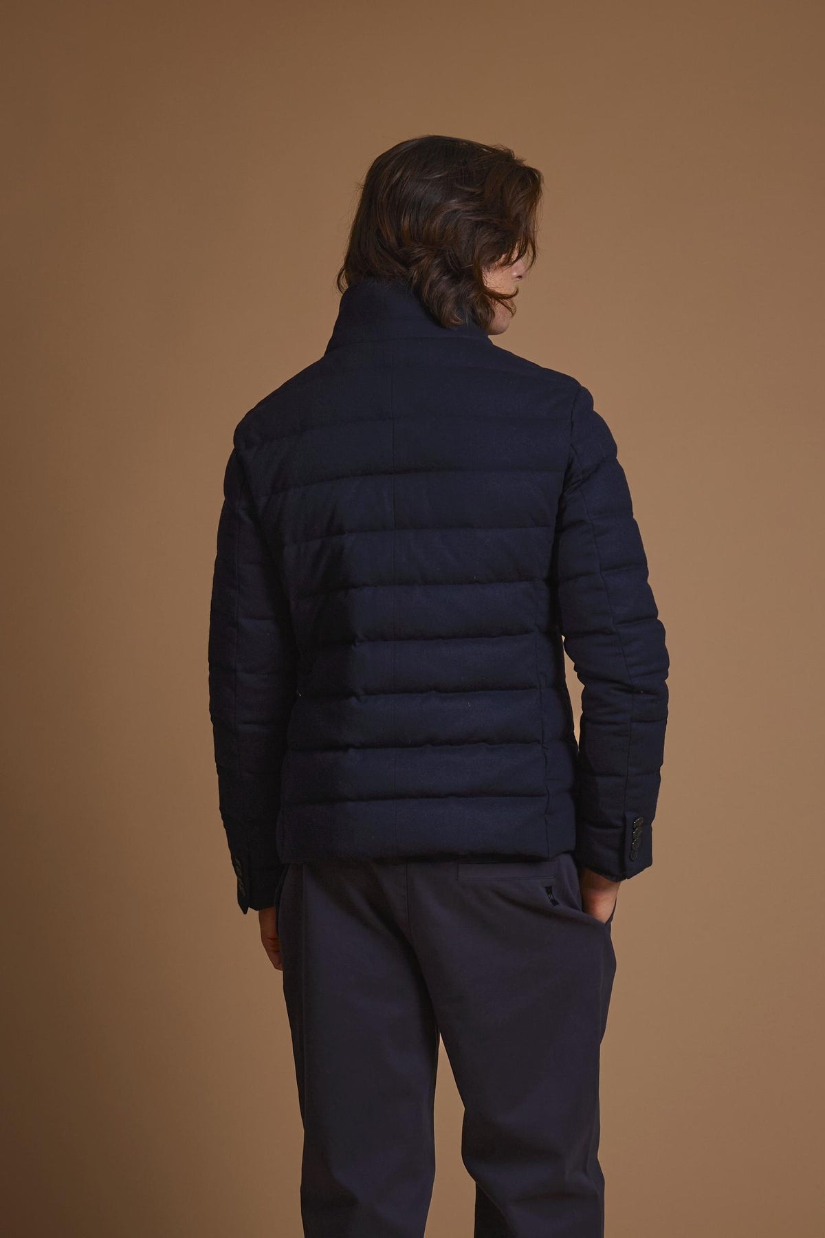 Herren-Steppjacke aus Woll-Twill – Darin