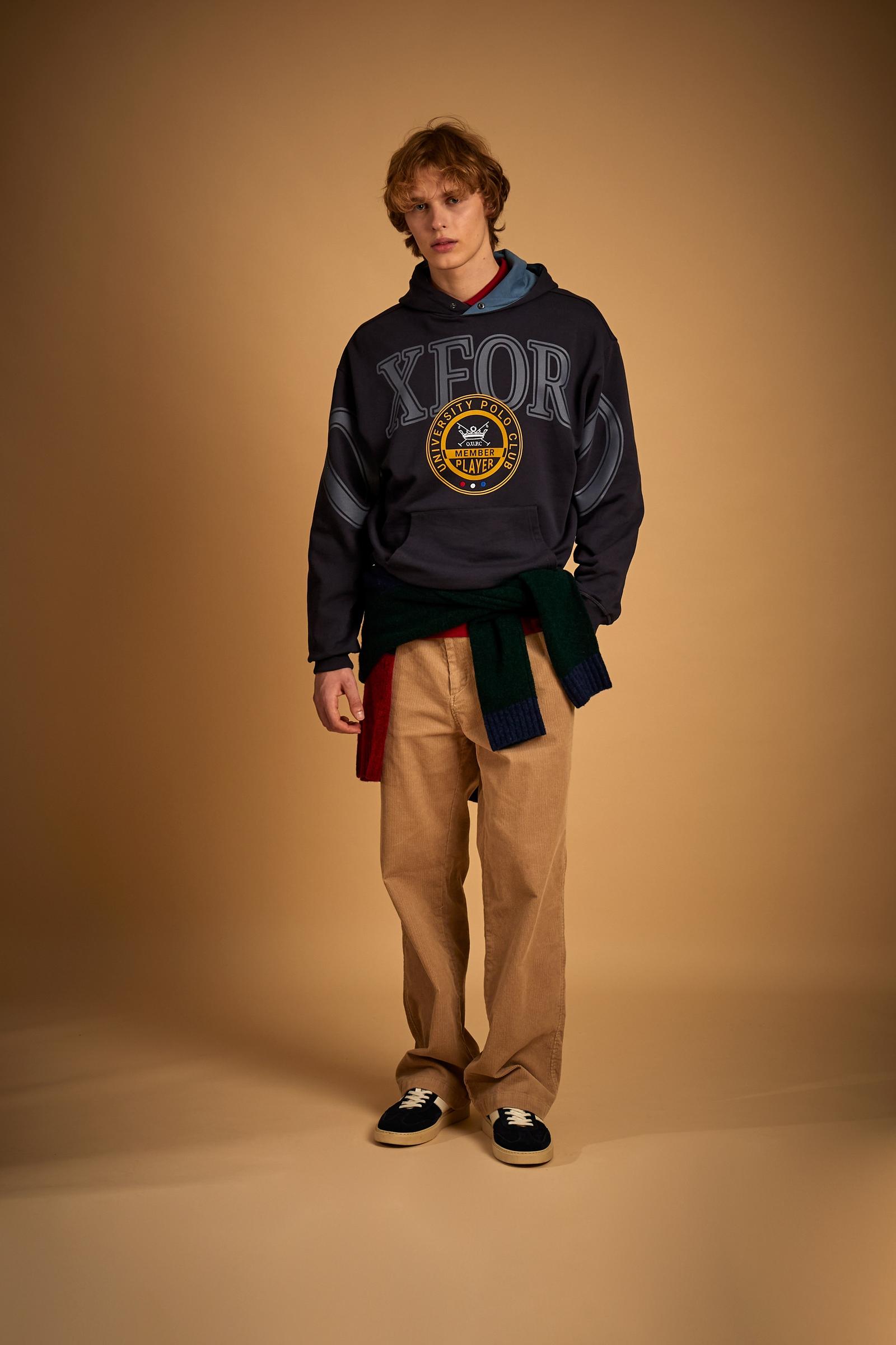 Felpa para hombre con capucha en algodón perchado Oxford - Demetrio