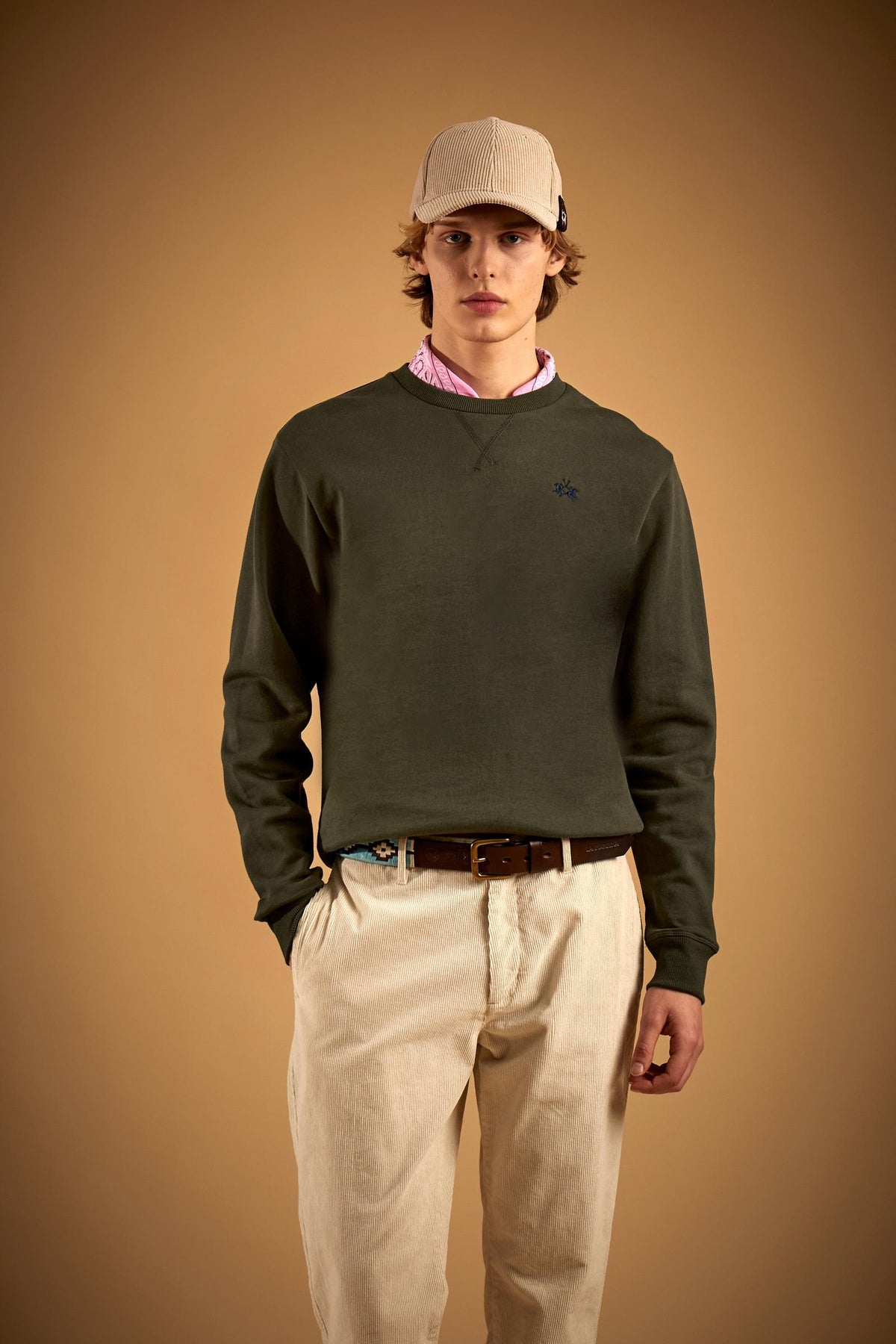 Herren Rundhals-Sweatshirt aus angerauter Baumwolle - Donato