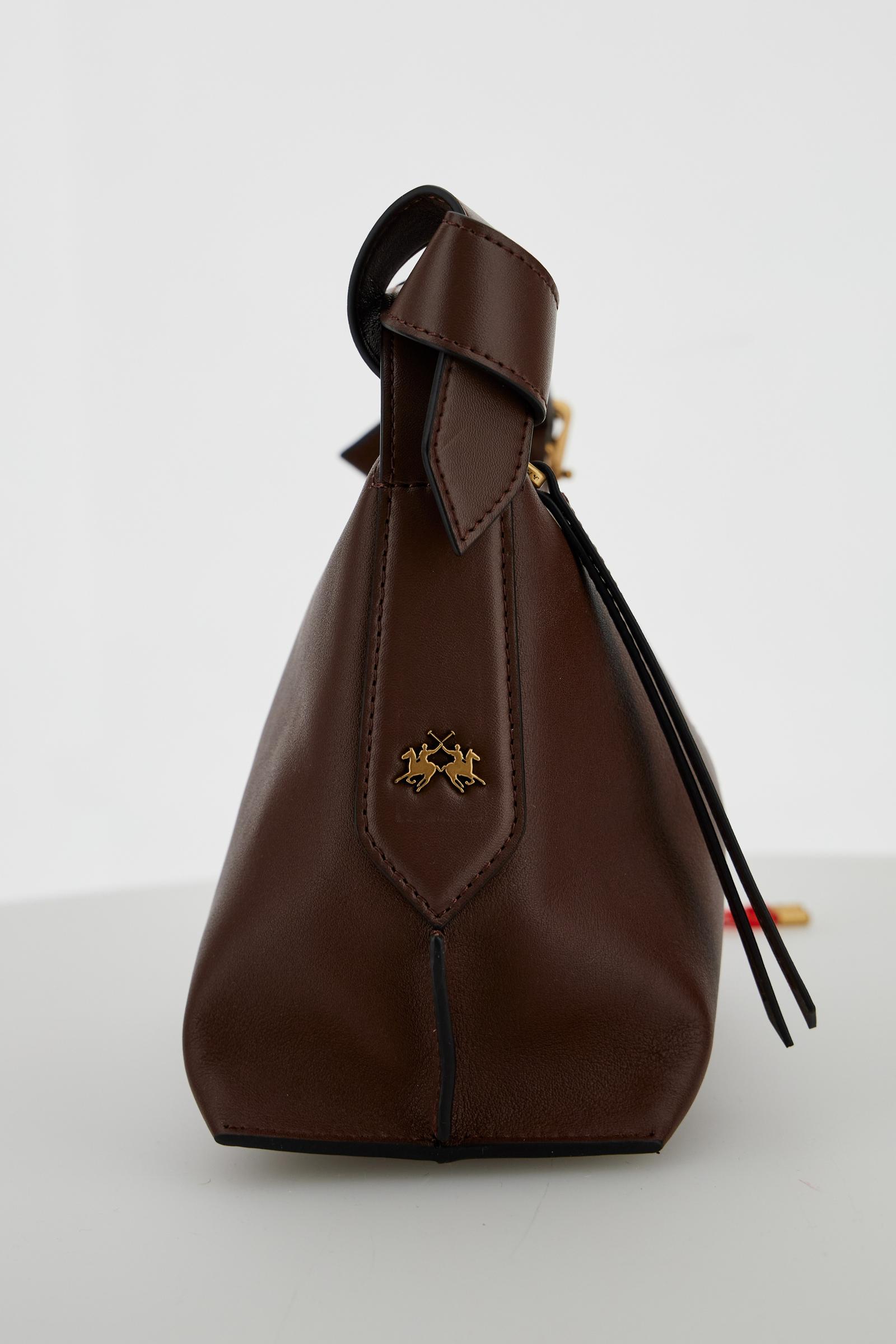 Women's leather shoulder bag with hiking rope detail - Andina