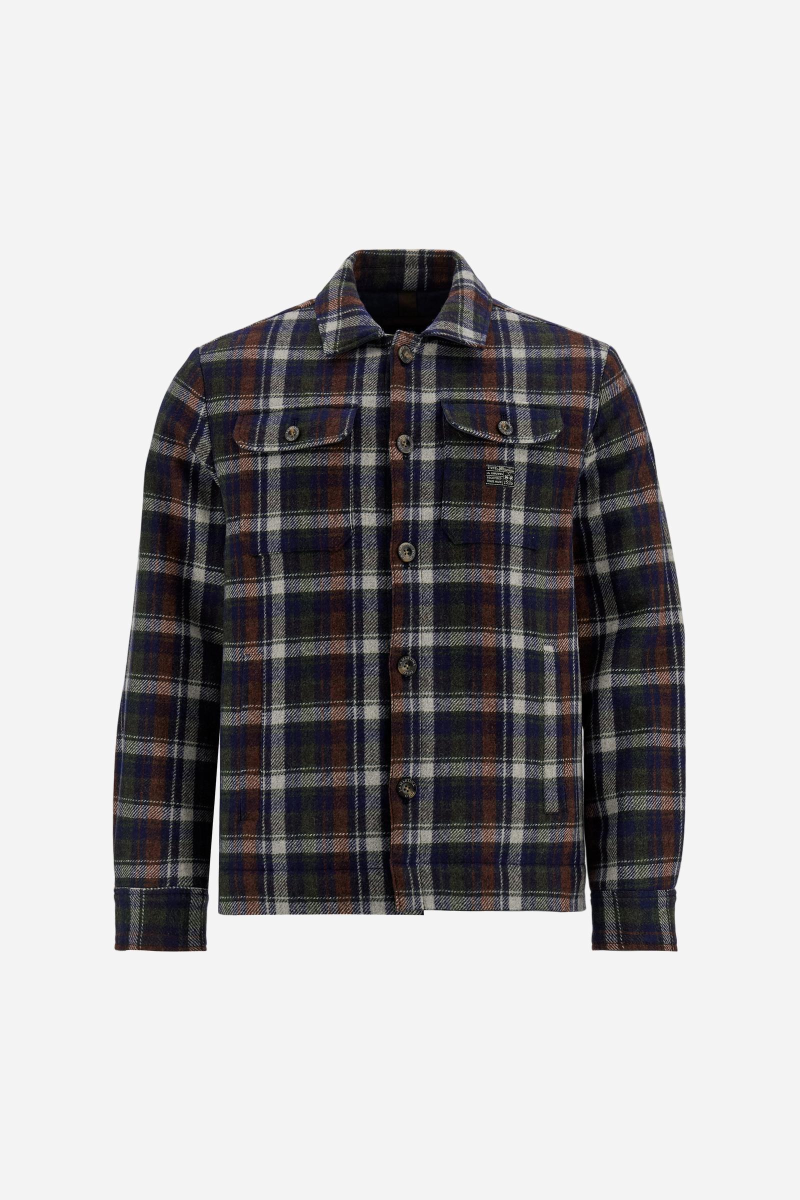 Padded tartan jacket in wool felt - Derek
