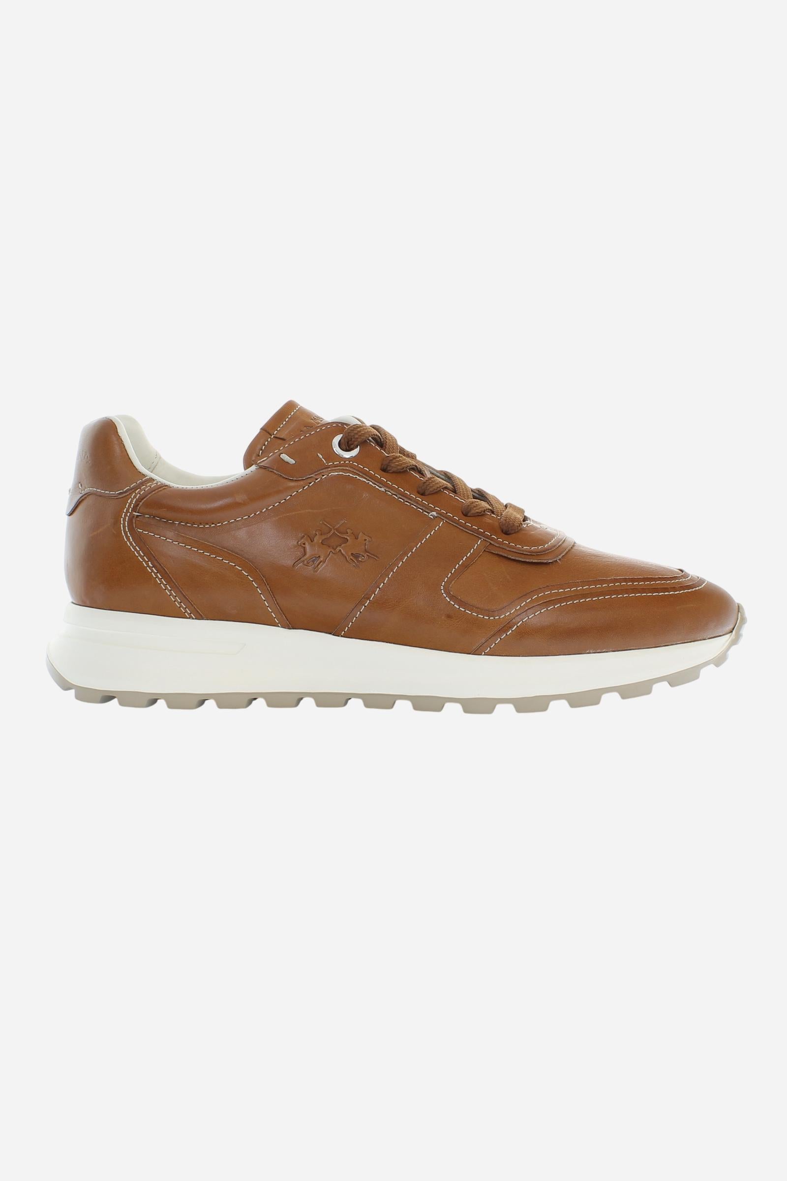 Men’s leather sneakers with block sole - Brim
