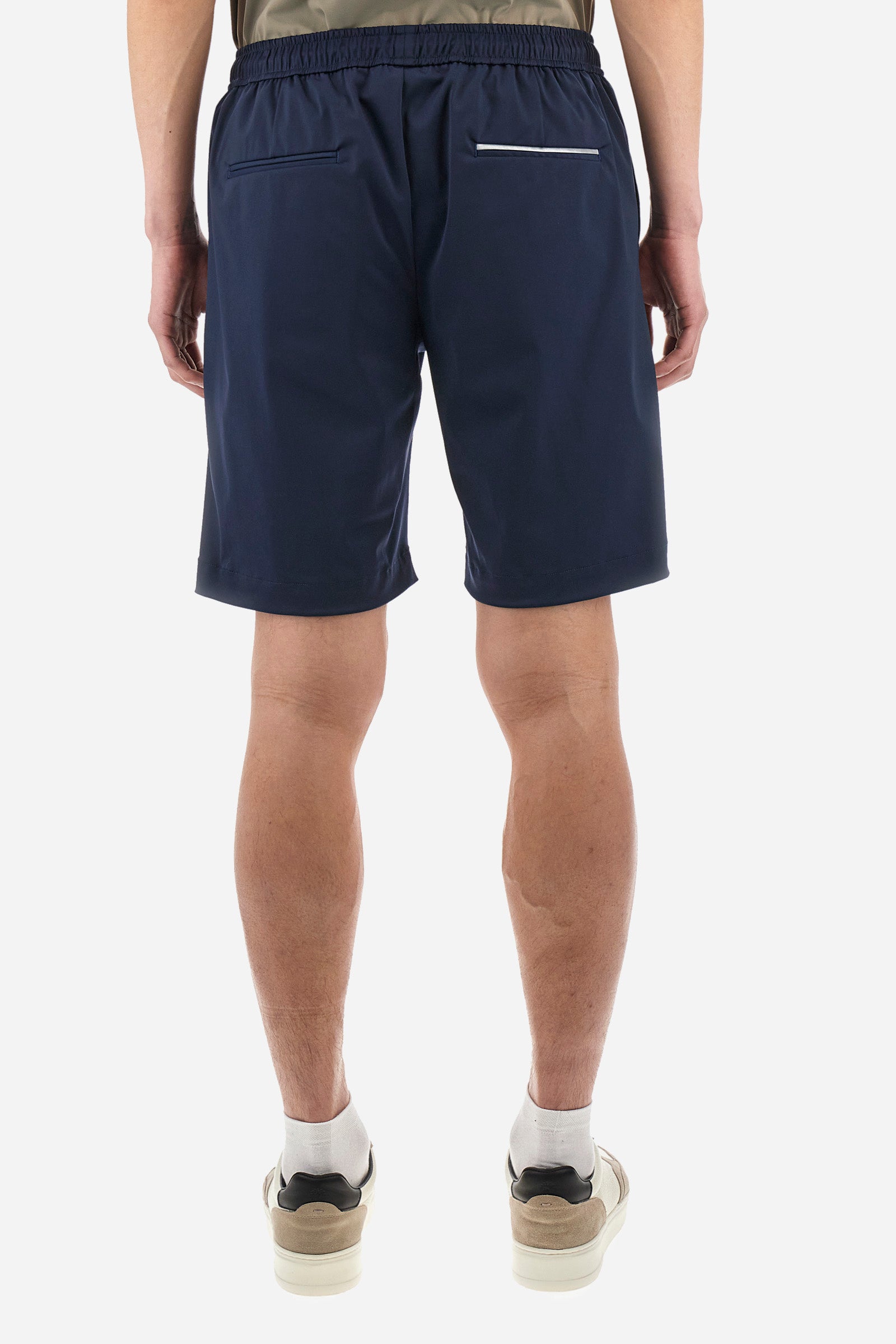 Regular-fit Bermuda shorts in synthetic fabric - Yishachar