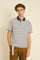 Men’s short-sleeved striped heavy jersey polo shirt - Claudius