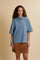 Women’s lightweight denim polo shirt short sleeve - Clarinda