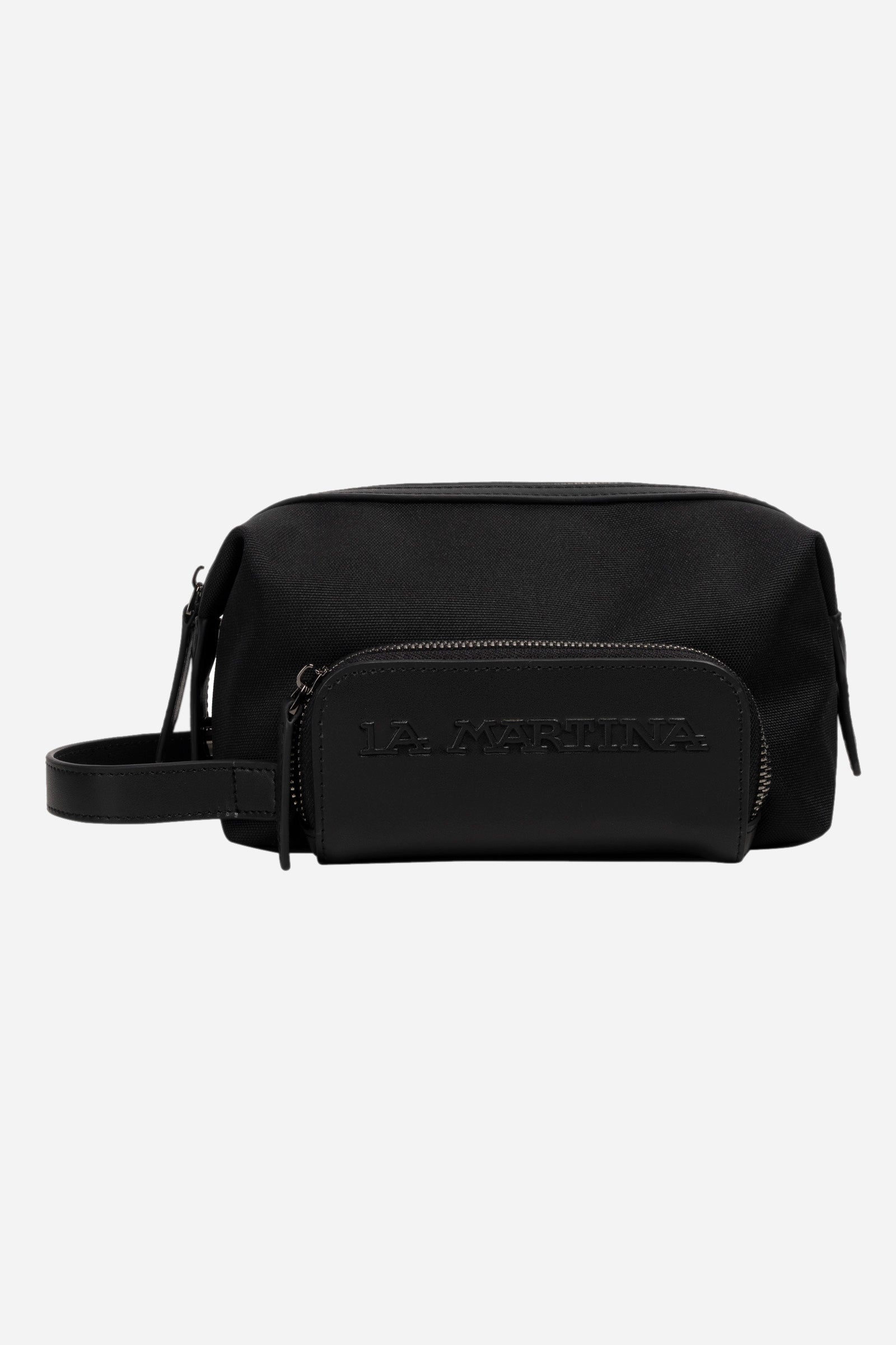 Unisex travel case in leather and synthetic fabric - Horacio